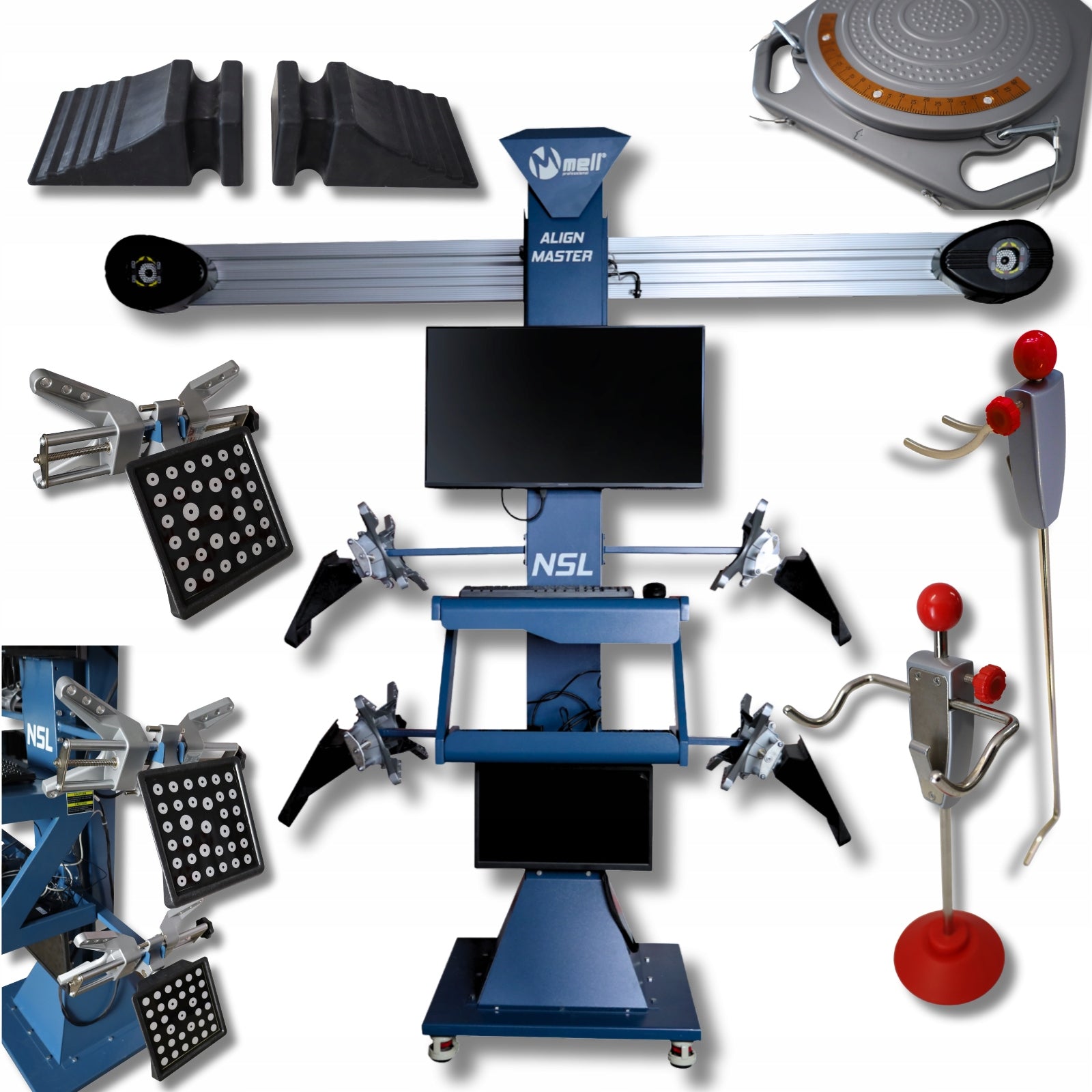 3D wheel geometry system ALIGN MASTER NSL measurement 4 wheels HD online database