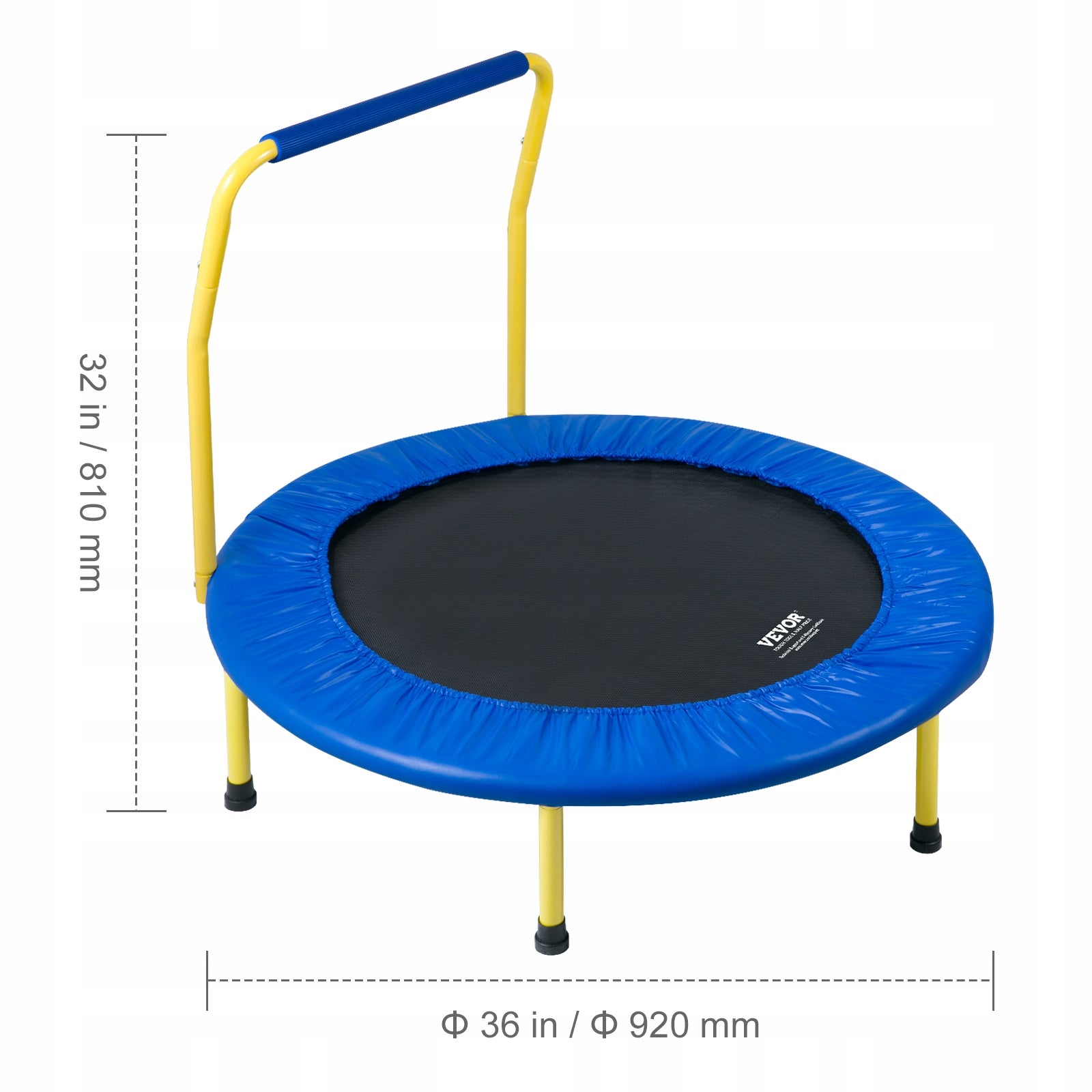 3FT Trampoline 36" Kids Foldable Indoor Outdoor Foam Handle 3+ Years Gift Brand Vevor