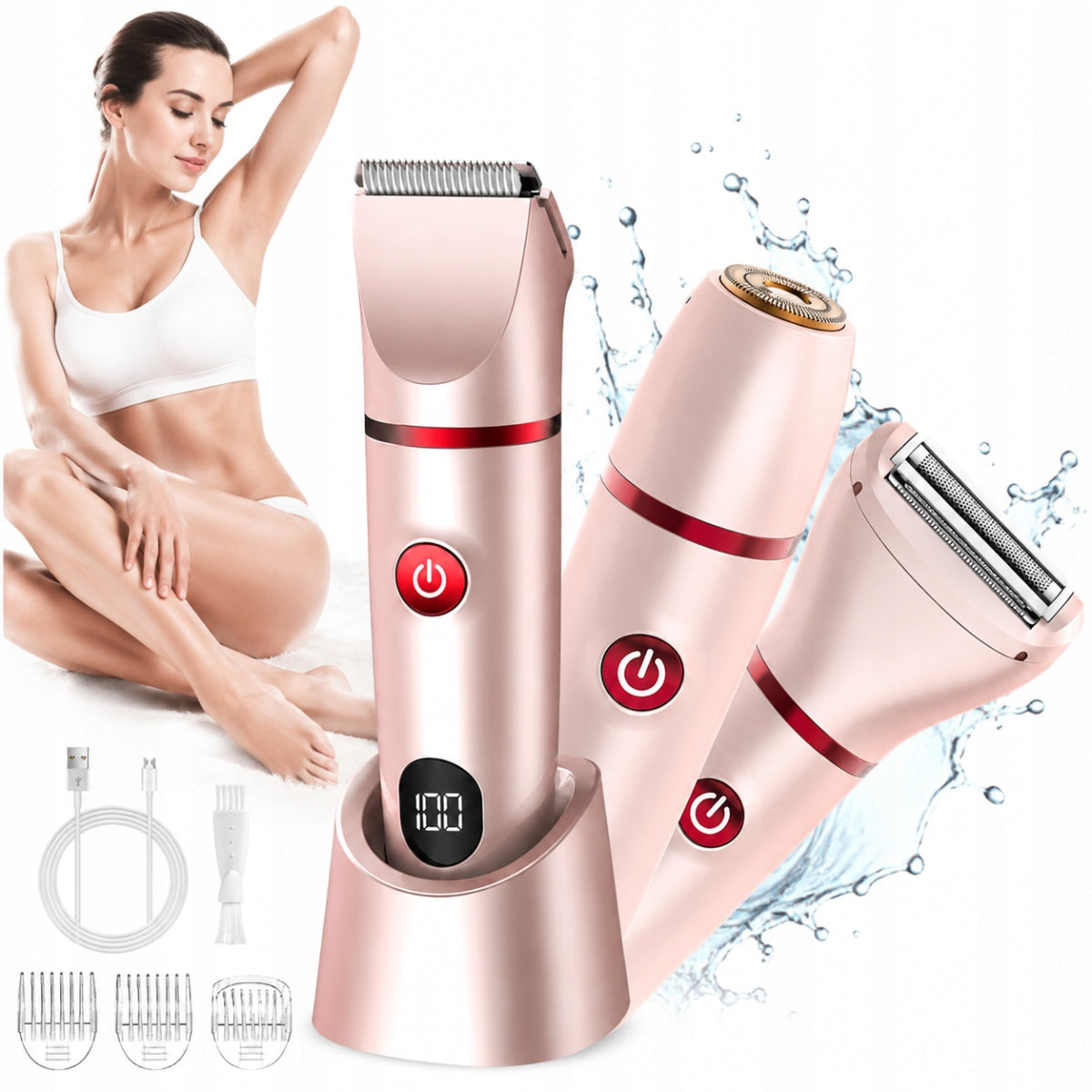 3IN1 ELECTRIC WOMEN'S WET DRY BIKINI BODY EPILATOR SHAVER