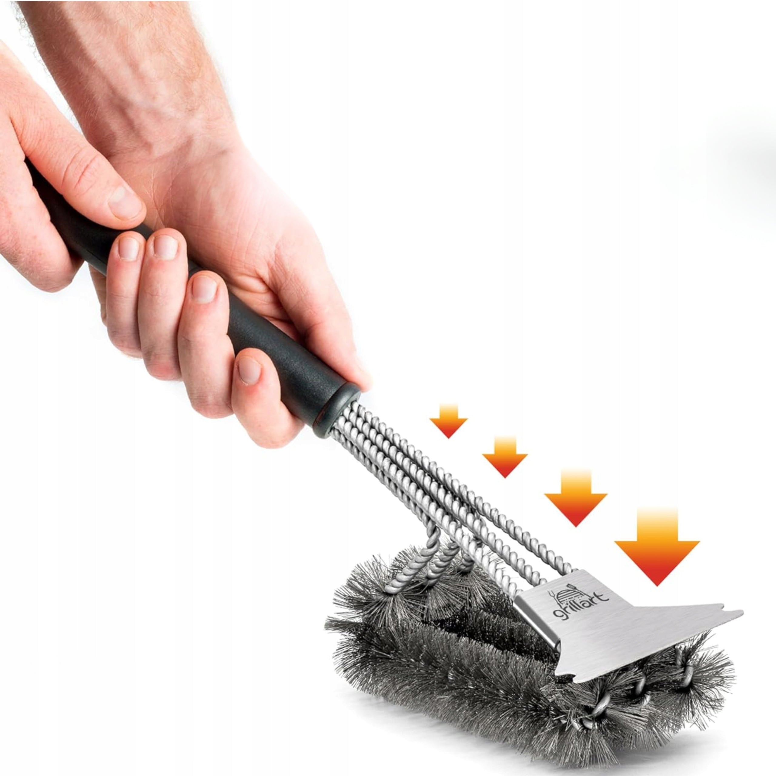 3IN1 GRILL BRUSH GRATE CLEANING WITH BRASS BRISTLES AND SPATULA EAN (GTIN) 0099556657233
