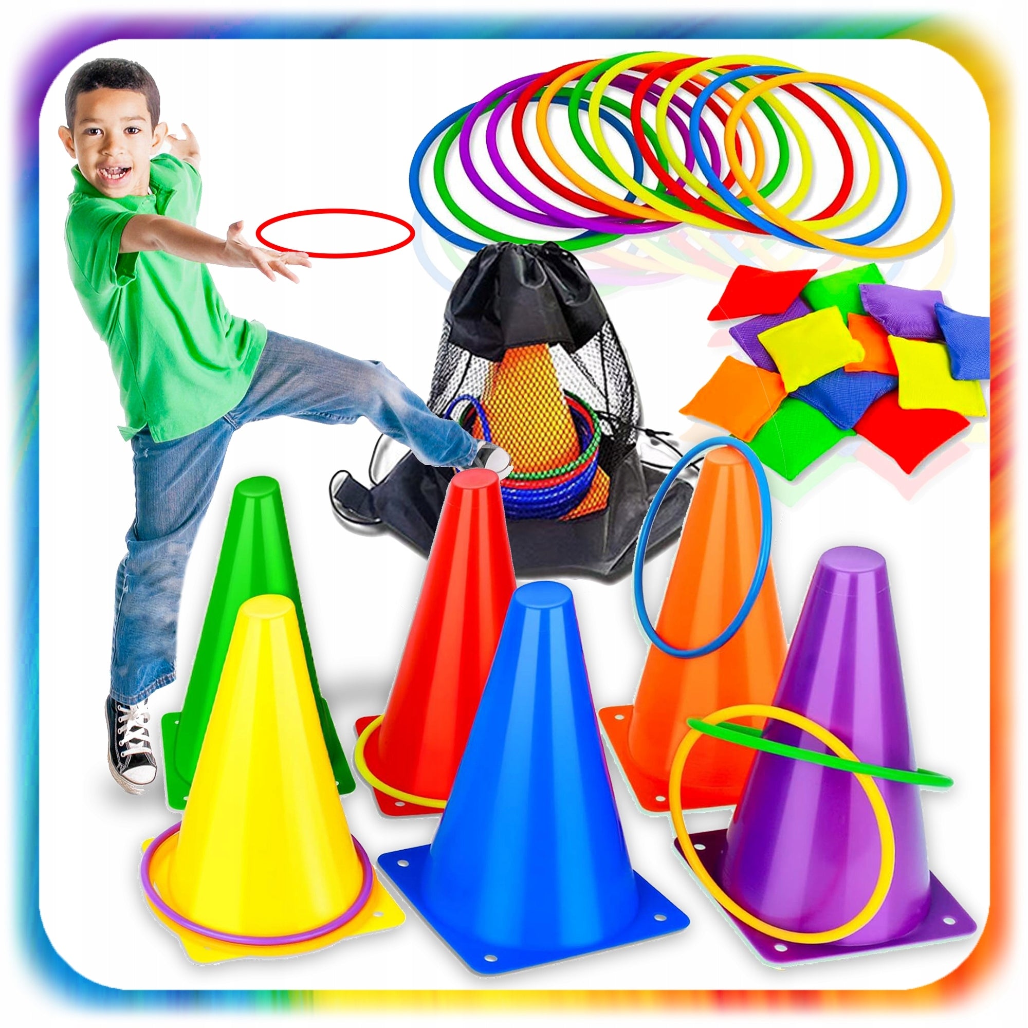 3IN1 MOVEMENT ARCADE GAME CONES BAGS HOOPS RINGO FUN CHILDREN Packaging status original