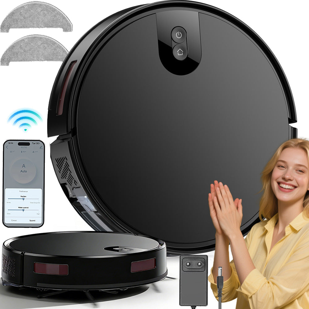 3IN1 ROBOT CLEANING MOPPING VACUUM CLEANER BLACK 2300PA