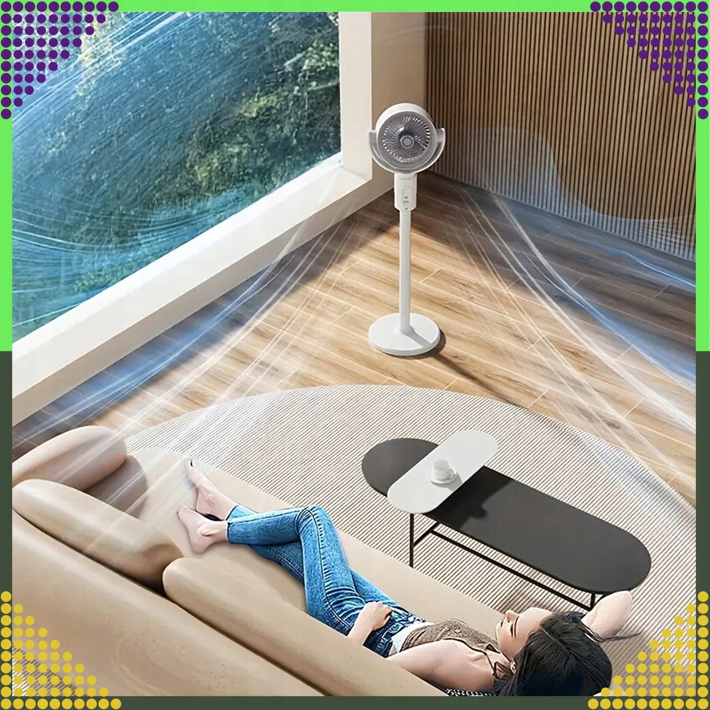 3IN1 Standing Desk FAN WIRELESS + REMOTE + USB Dominant color silver/gray