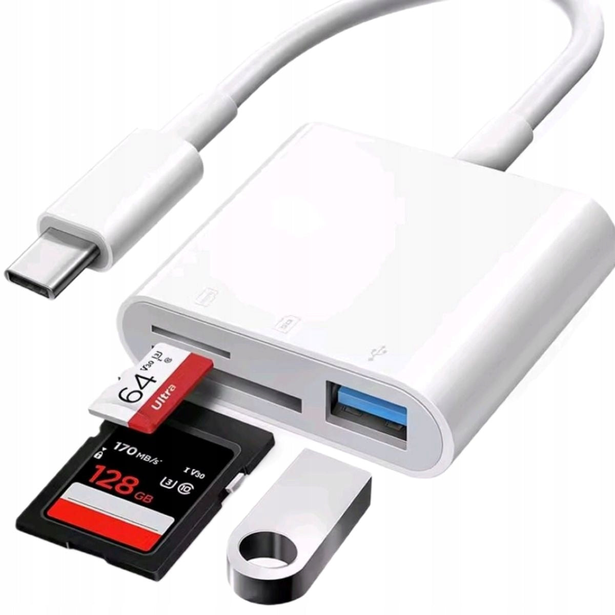 3IN1 USB 2.0 CARD READER SD/TF ADAPTER WITH 3 USB PORTS