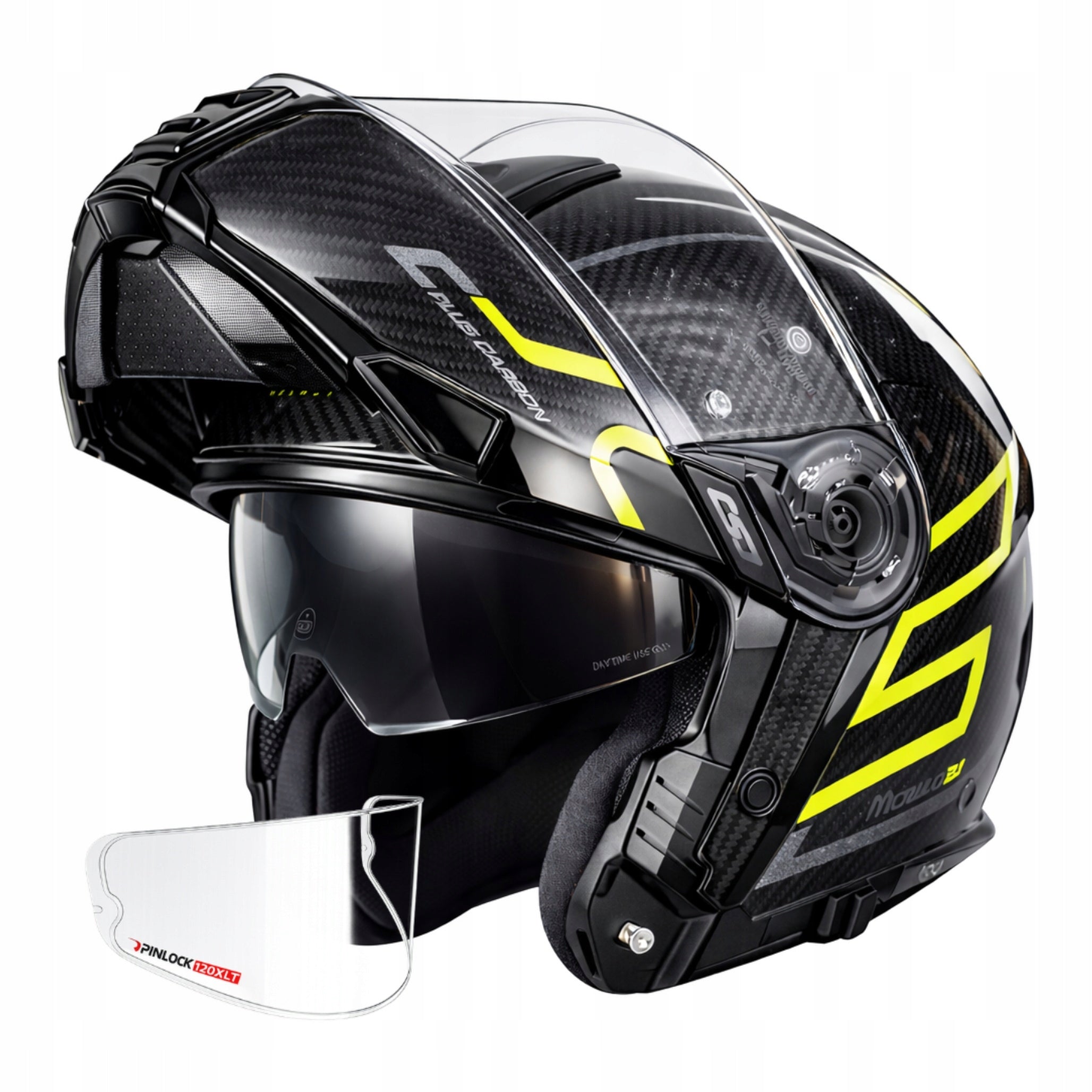 3K Carbon Cassida Motorcycle Jaw Helmet Modulo Carbon XS 53-54 Pinlock
