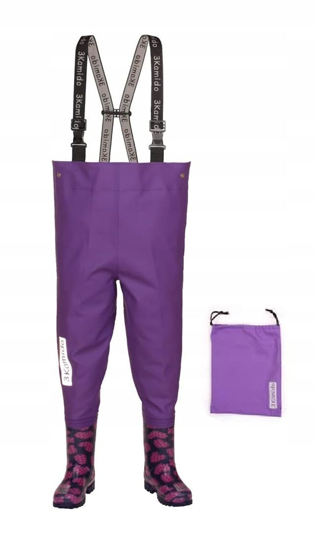 3KAMIDO Fishing Waterers Children's Bottoms Rain Boots Violet 26/27 17cm