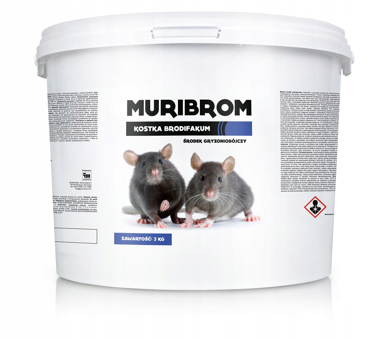 3KG ULTRA STRONG MOUSE POISON RAT POISON MURIBROM WAX CUBE EAN (GTIN) 5905718015788