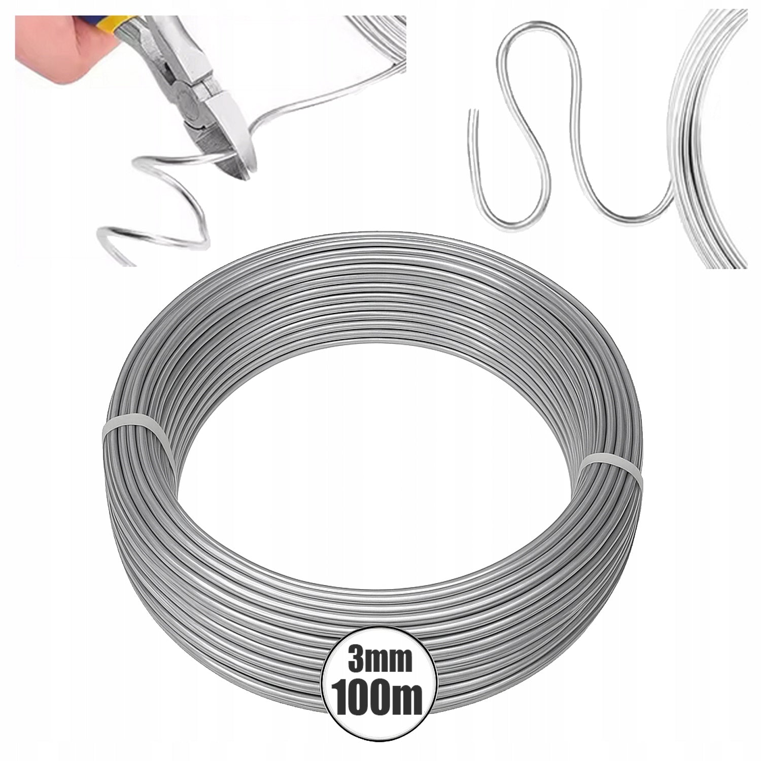 3MM GALVANIZED TENSION WIRE FOR MESH 100M STEEL STRONG FENCE