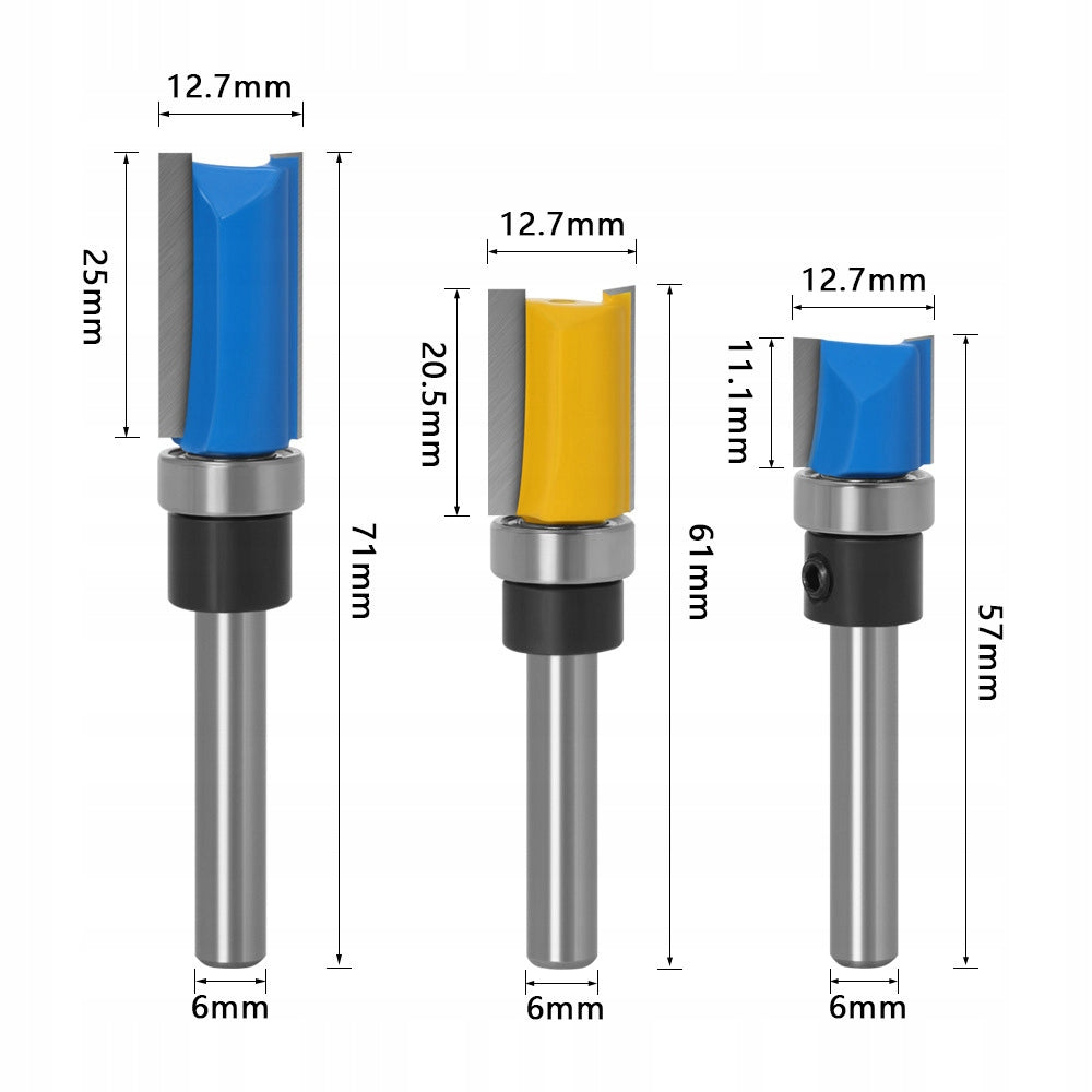 3PCS WOODWORKING CUTTER CUTTERS 6mm WITH BALL BEARINGS Packaging status original