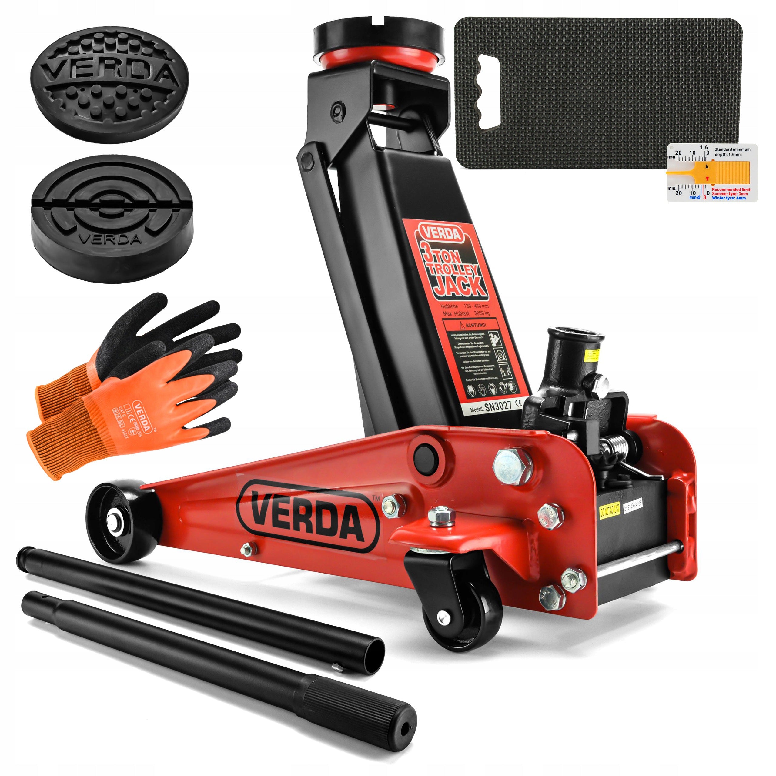 3T CAR LIFT FROG LOW PROFILE HYDRAULIC JACK 130-490mm
