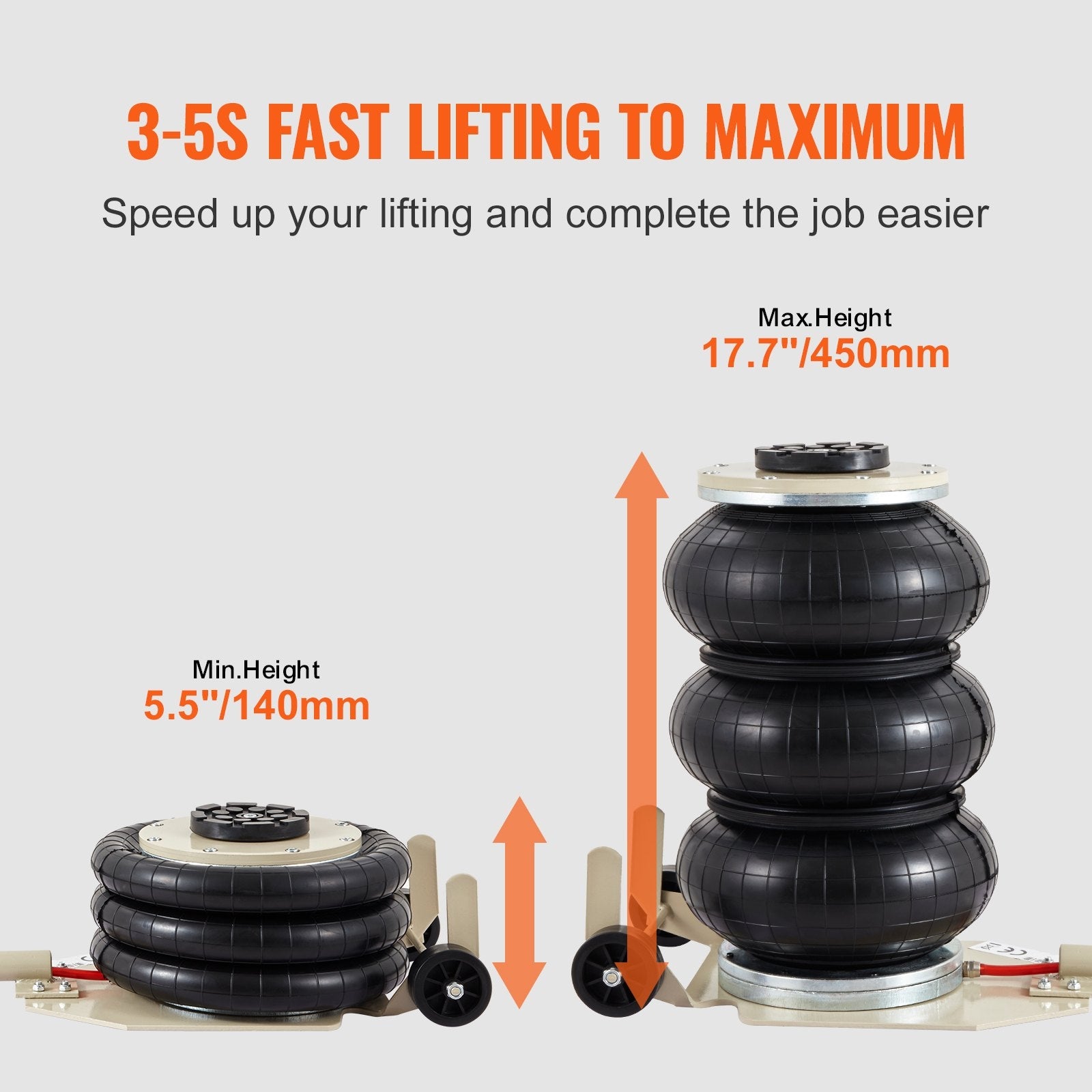 3T Car PNEUMATIC LIFT Triple Workshop Pillow Lifting capacity 3000 kg