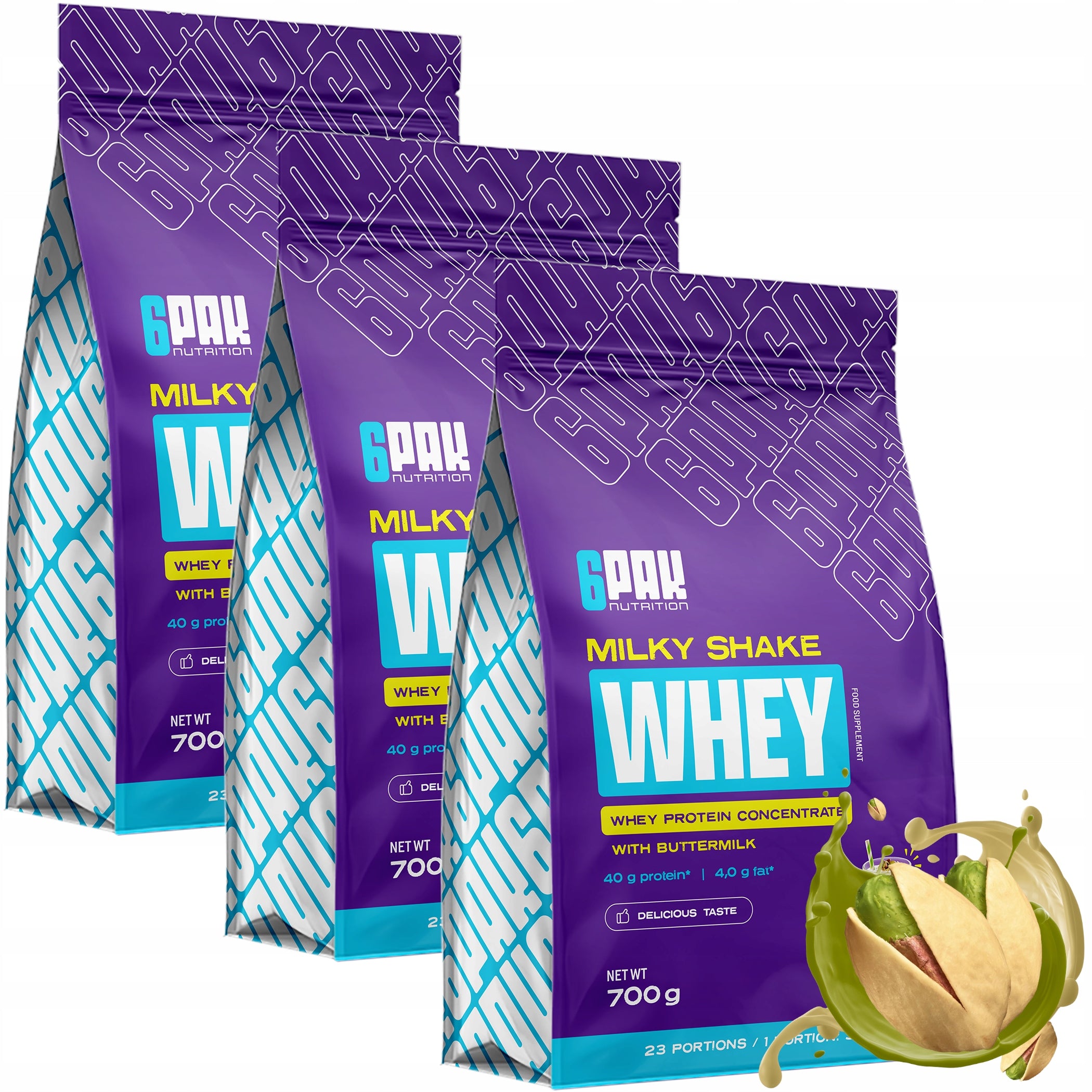 3X 6PACK MILKY SHAKE WHEY 700G PROTEIN WPC80 PROTEIN