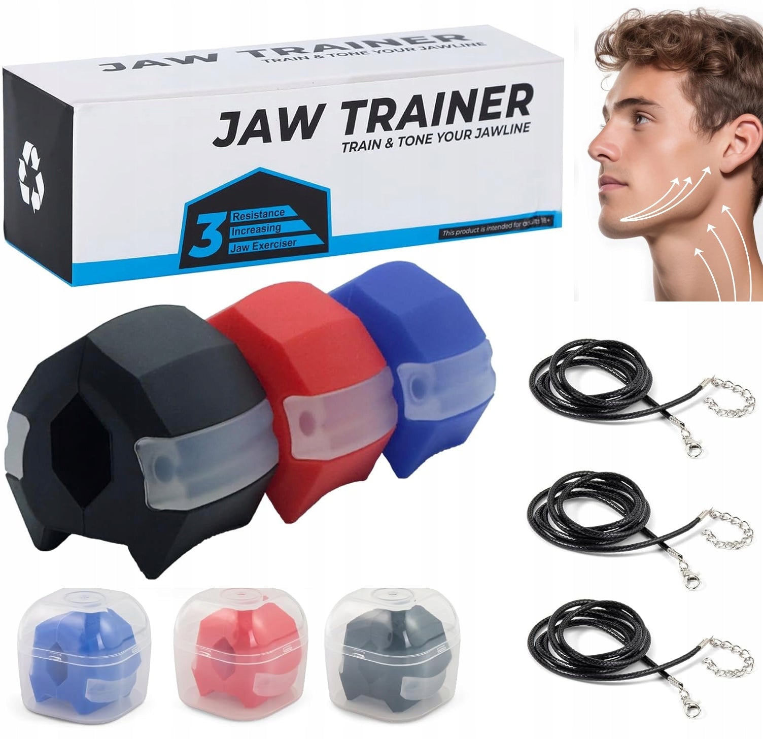 3X JAW AND JAW EXERCISE DEVICE FACE MODELING JAWLINE SAILOR