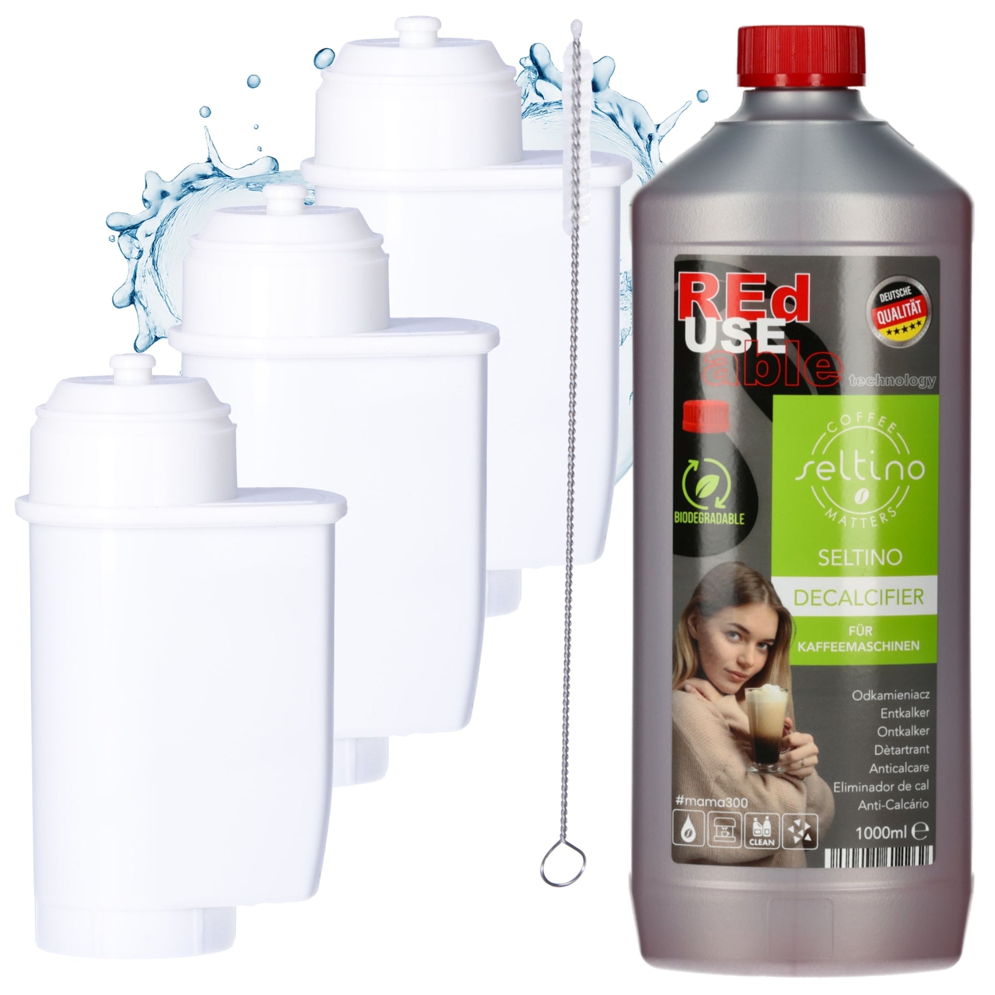 3X WATER FILTER FOR SIEMENS EQ3 EQ6 EQ9 Brita Intenza TZ70003 descaler 1L
