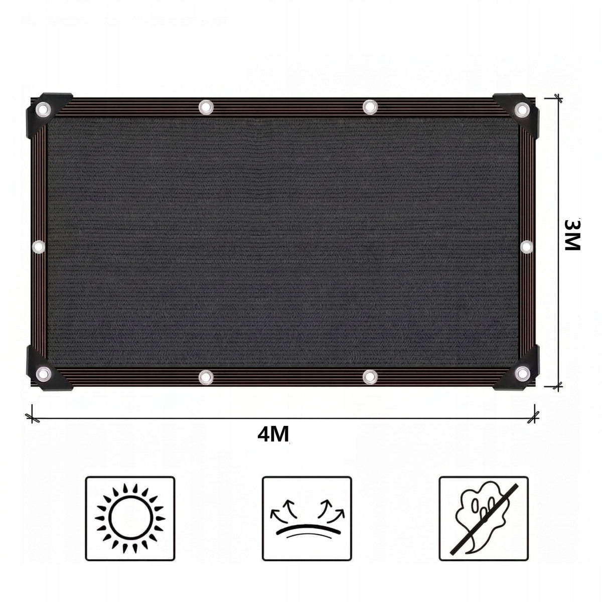 3X4M SHADING MESH FOR GARDEN SHADING MESH WITH EYELETS OUTSIDE Packaging status original