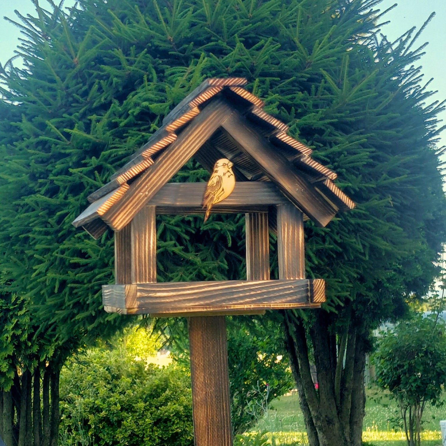 Bird Feeder Large Gift PREMIUM XXL Booth Garden Ornament + HOOKS