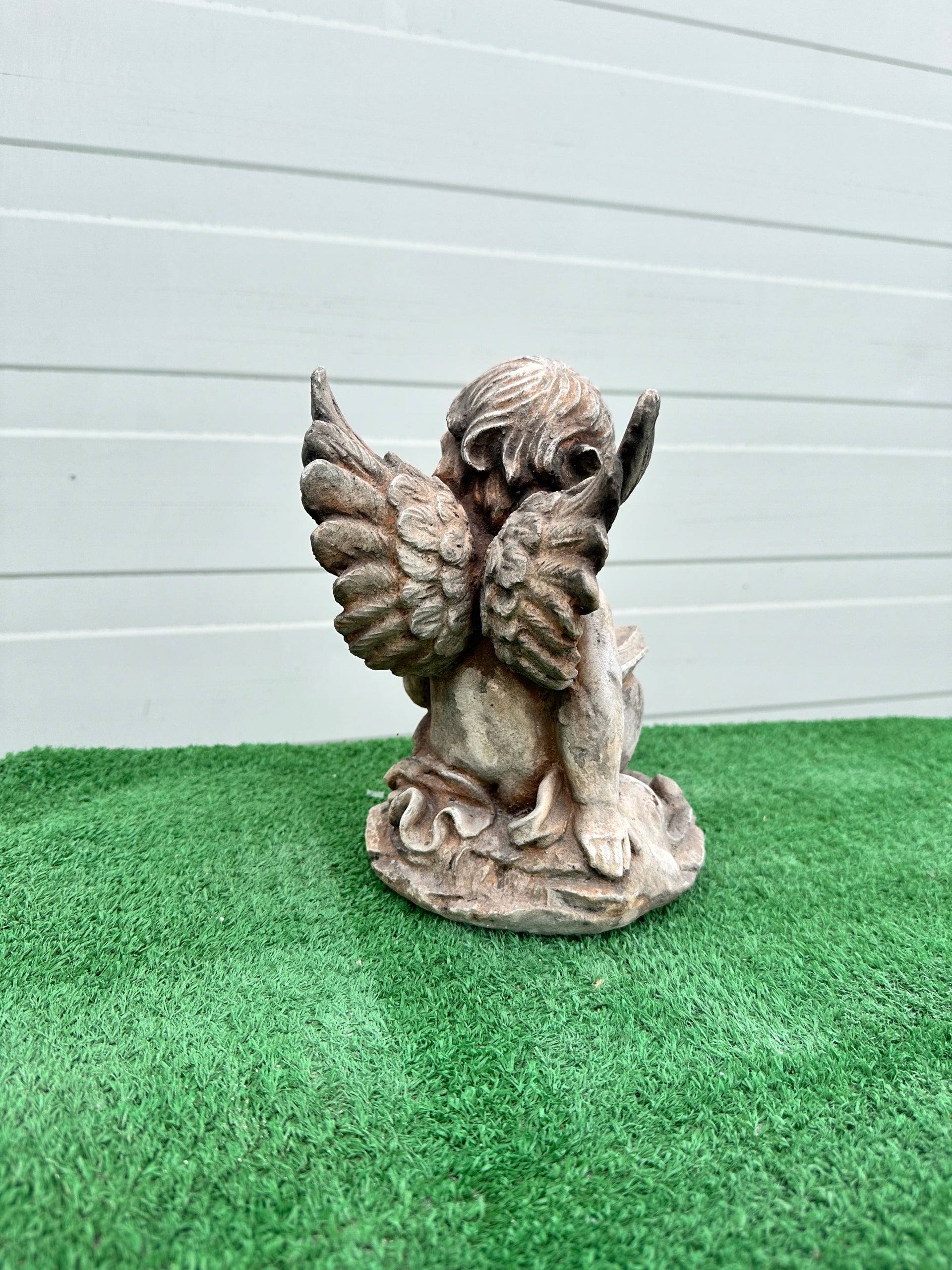 Concrete Figurine Angel with Book Decoration Concrete Figure Angel