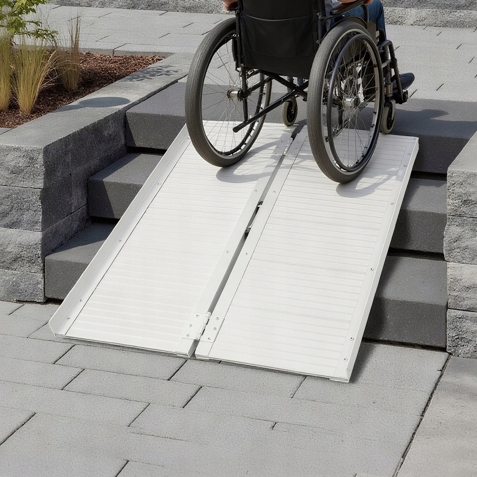 3ft Folding Wheelchair Ramp Portable Ramp 300kg Stainless Steel Brand no brand
