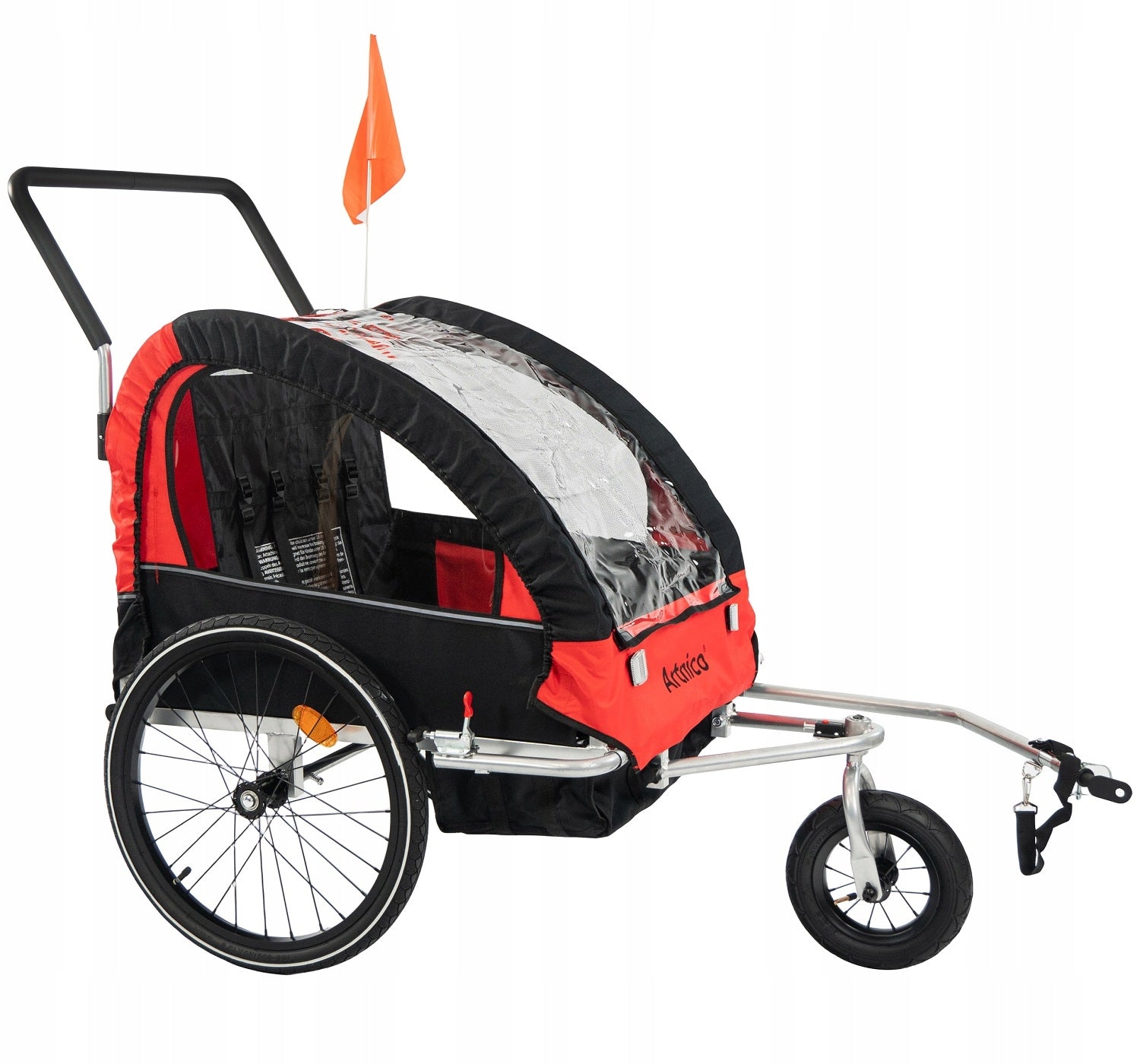 3in1 BICYCLE TRAILER for children folding SHOCK ABSORPTION WHEEL 360 RED Color red