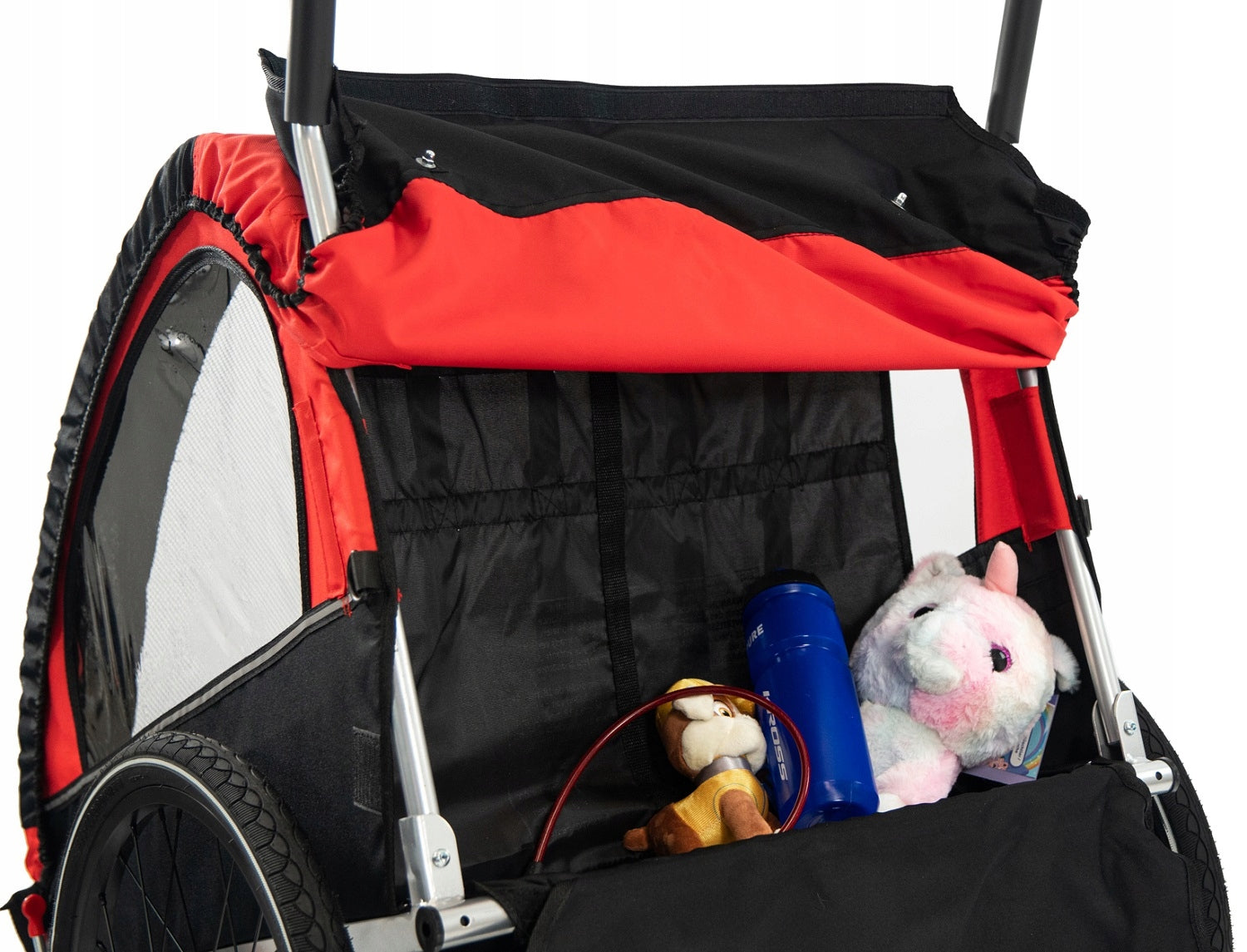 3in1 BICYCLE TRAILER for children folding SHOCK ABSORPTION WHEEL 360 RED Maximum load 40 kg