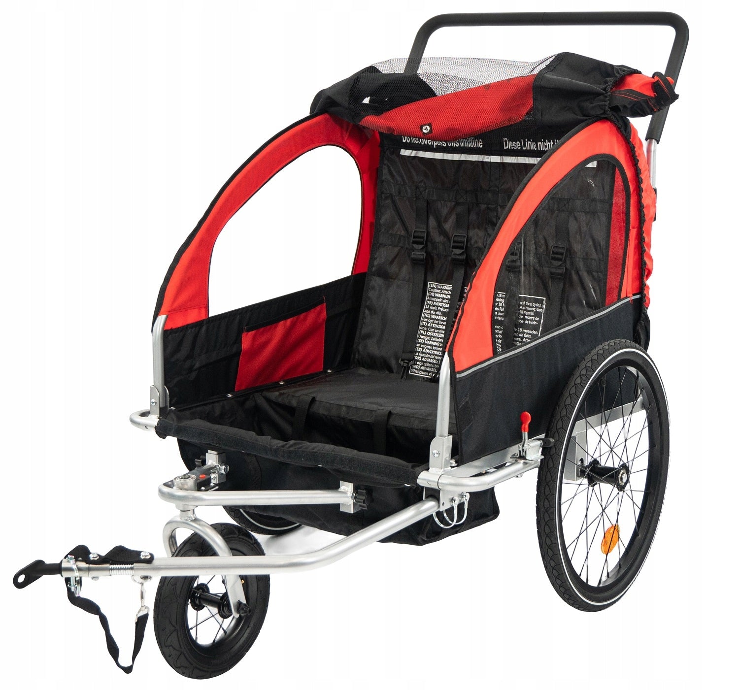3in1 BICYCLE TRAILER for children folding SHOCK ABSORPTION WHEEL 360 RED Packaging status original