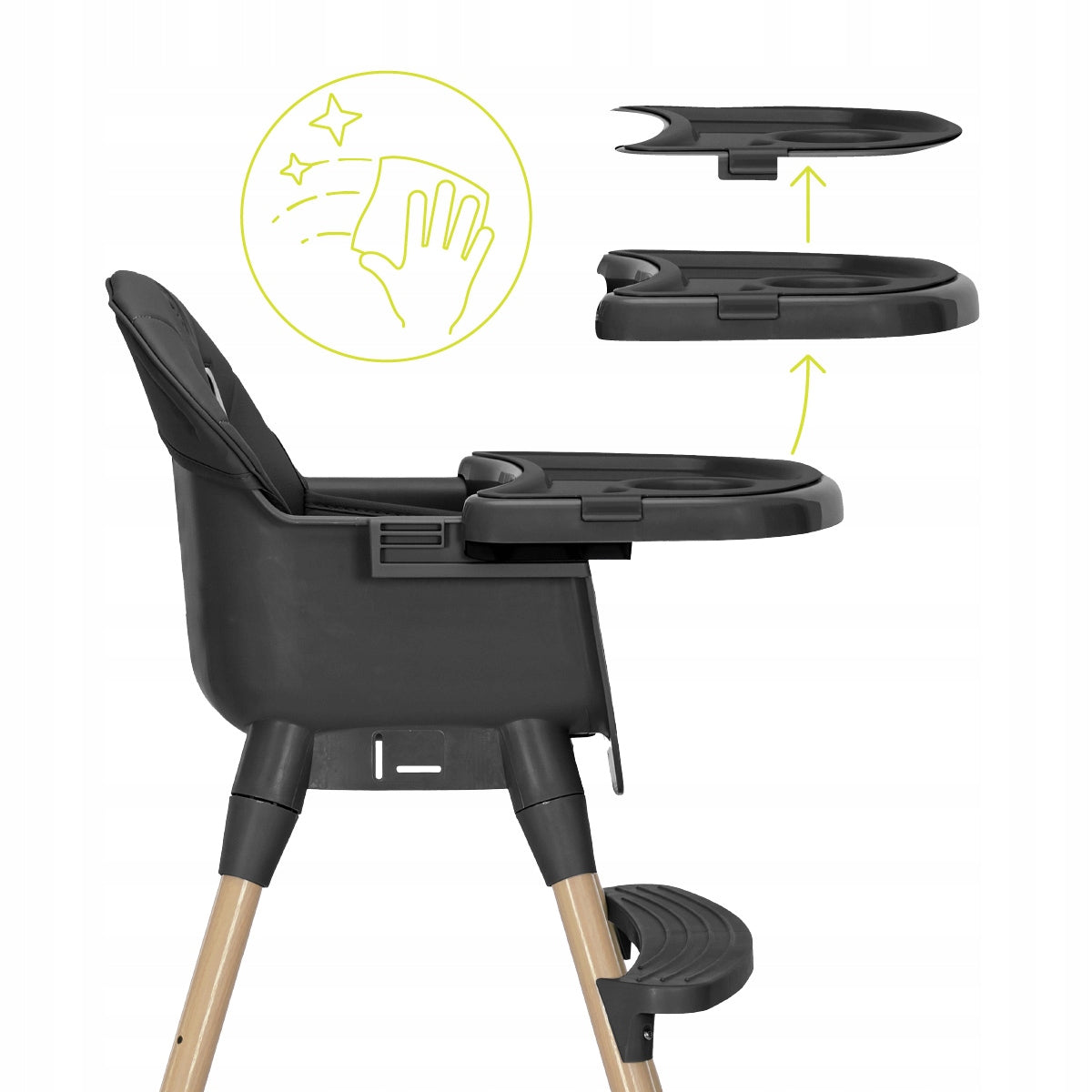 3in1 Baby Feeding Chair Adjustable Footrest Tray Straps Table Manufacturer code 10100572501
