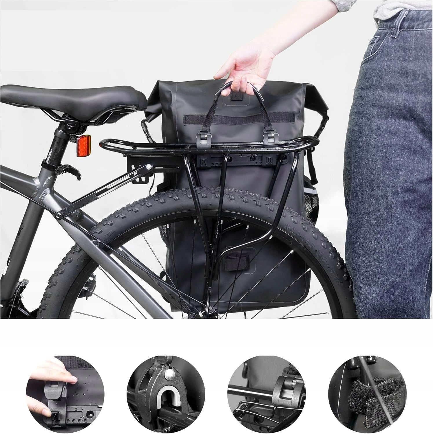 3in1 Bicycle Pouch Bag for Luggage Rack, Backpack, Bag 32 L Waterproof 9B5 Brand no brand