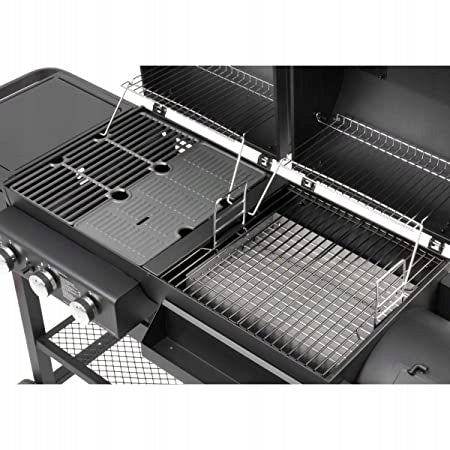 3in1 CARBON GAS GRILL EL FUEGO COMBIGRIL + CAST IRON SMOKER PLATE Grill depth 1 cm