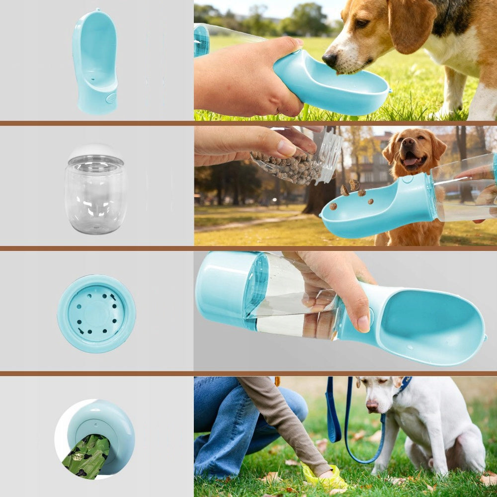 3in1 Dog Bottle Water Bottle Drinker Bowl for Water and Tourist Food 550ml Manufacturer code Butelka dla Psa 423
