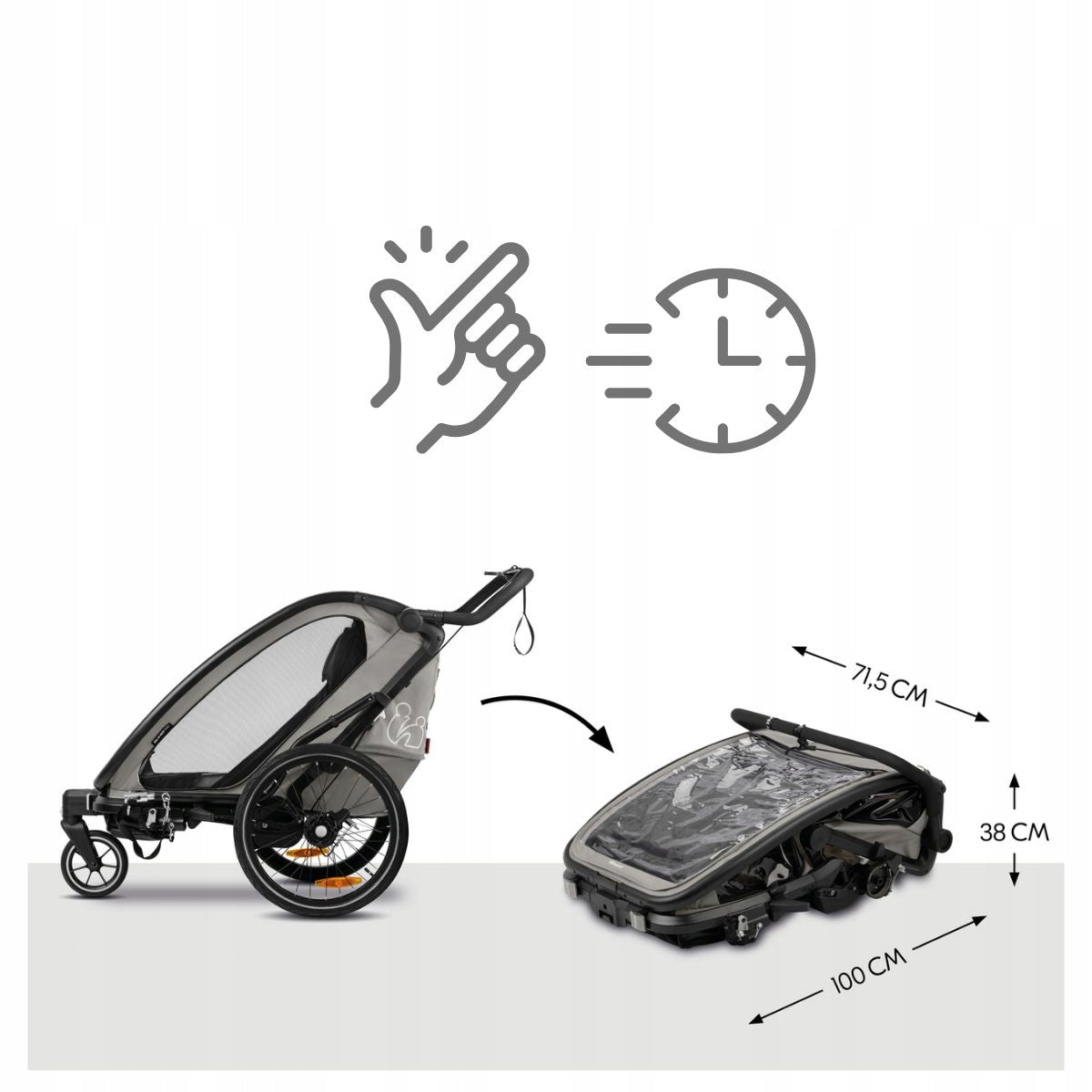 3in1 Double Bike Trailer Hauck Bike N Walk LED jogger lighting Manufacturer code 515082