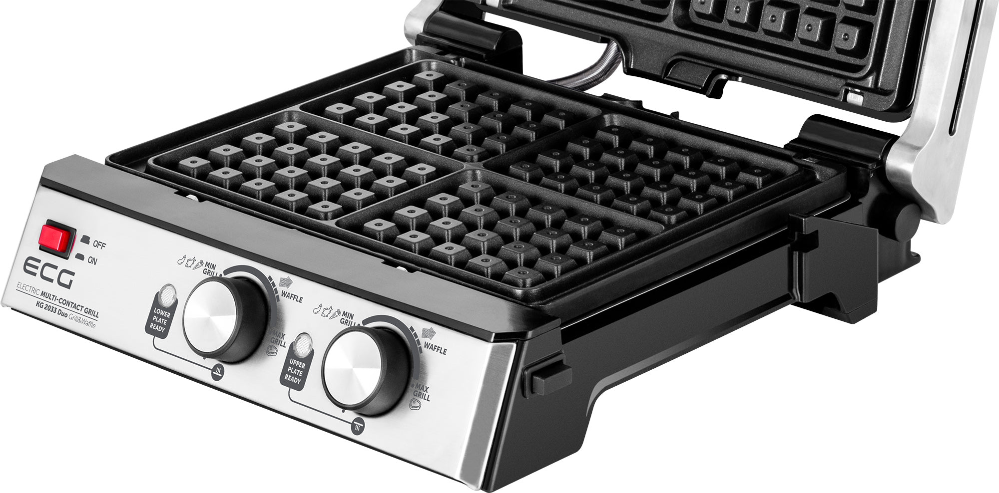3in1 ELECTRIC GRILL ECG KG 2033 PANINI WAFFLE TOASTER BBQ SOLID 2000W Model KG 2033 Duo Grill&Waffle