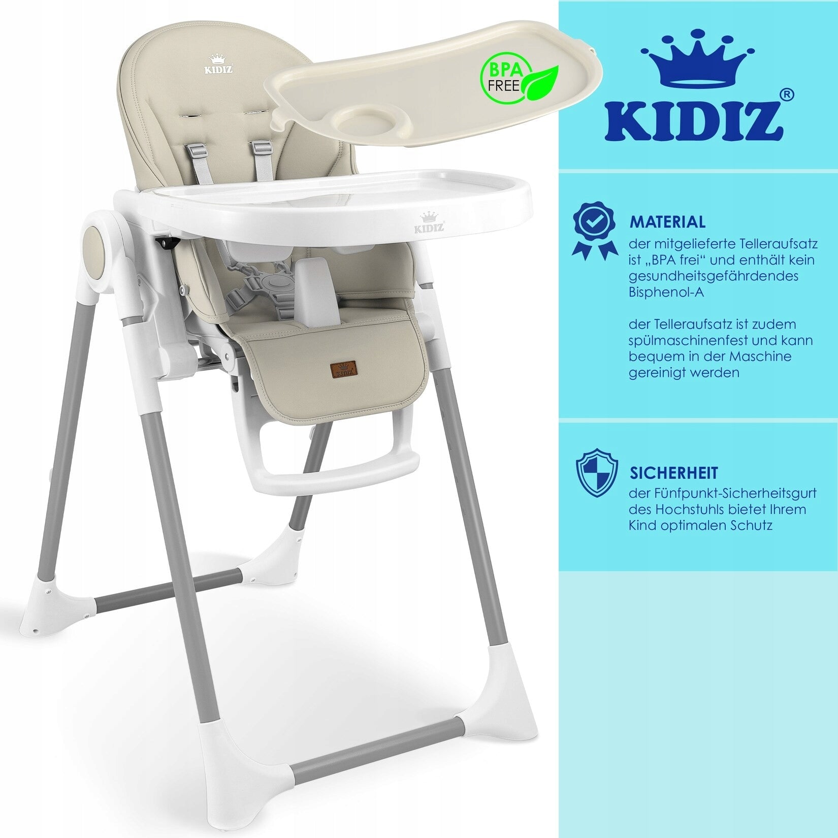 3in1 Feeding Chair with Adjustable Backrest and Height Headband for Play Manufacturer code 4260663283172
