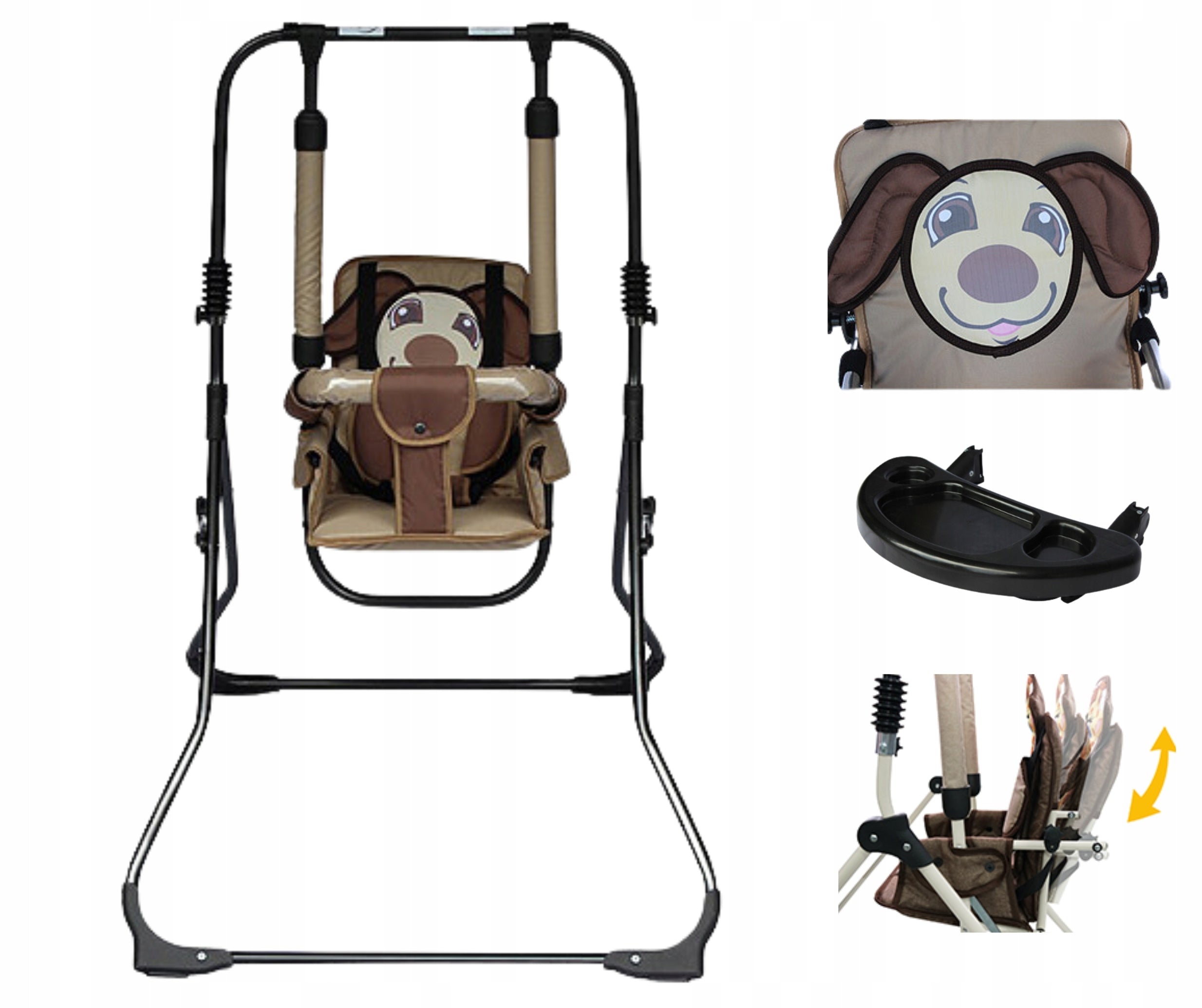 3in1 Freestanding Folding Swing for Baby+Chair+ Rocker Tray