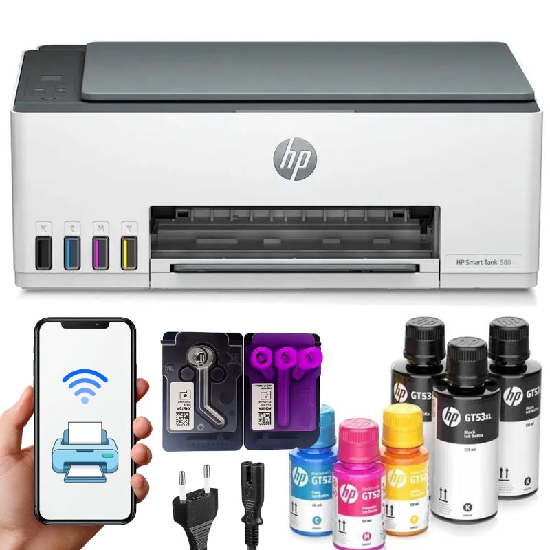 3in1 Multifunction Printer HP Smart Tank 580 Wifi Bottles Scan