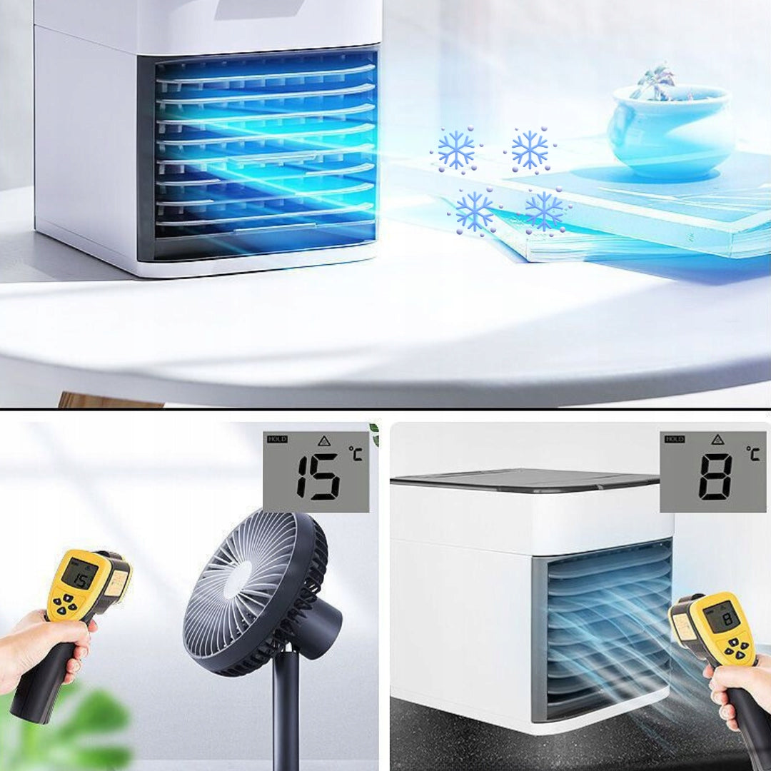 3in1 PORTABLE USB AIR CONDITIONER FOR WATER/ICE - COOLING FAN FOR HOME Dominant color silver/gray
