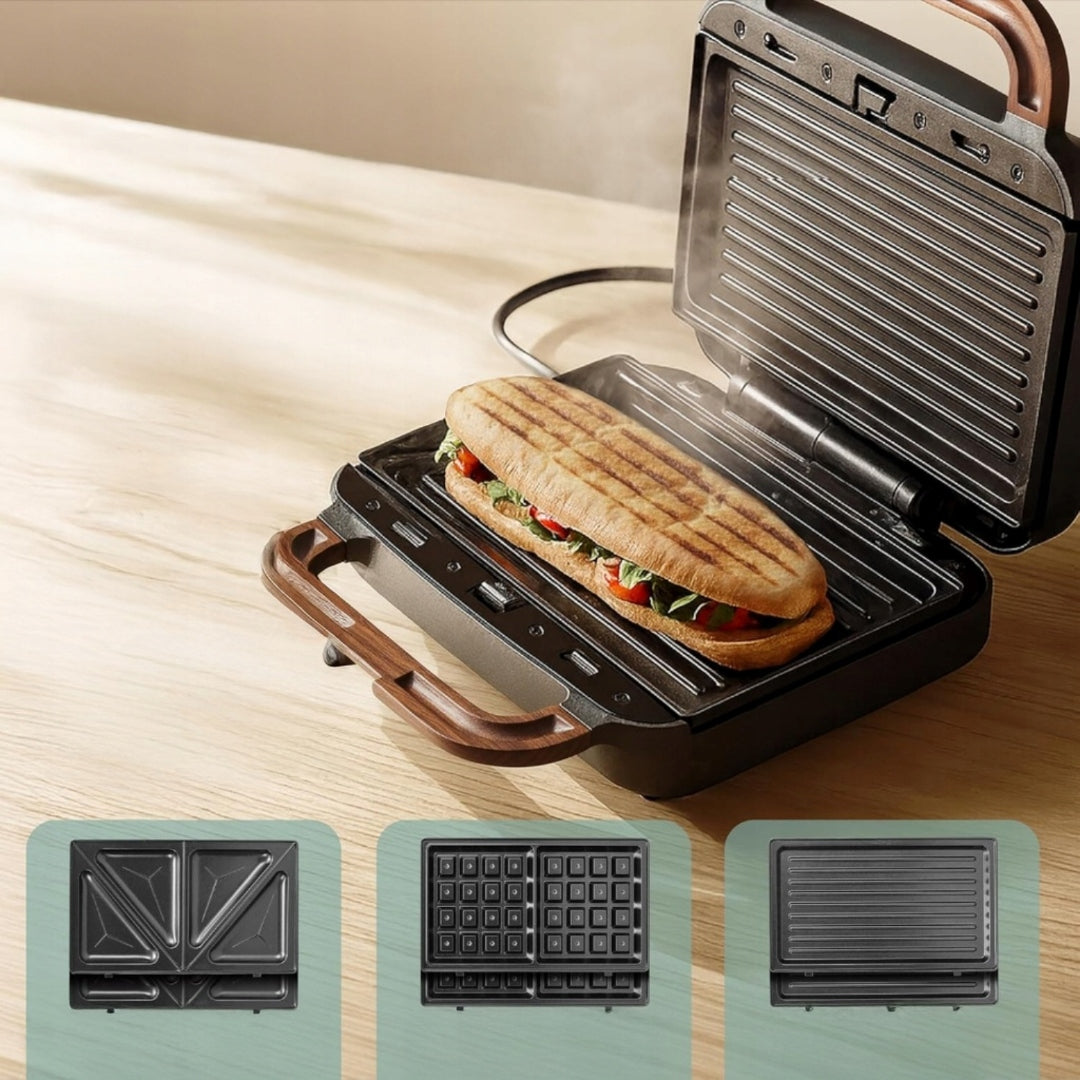 3in1 sandwich maker LEBENLANG electric toaster 750W panini waffle iron Brand LEBENLANG