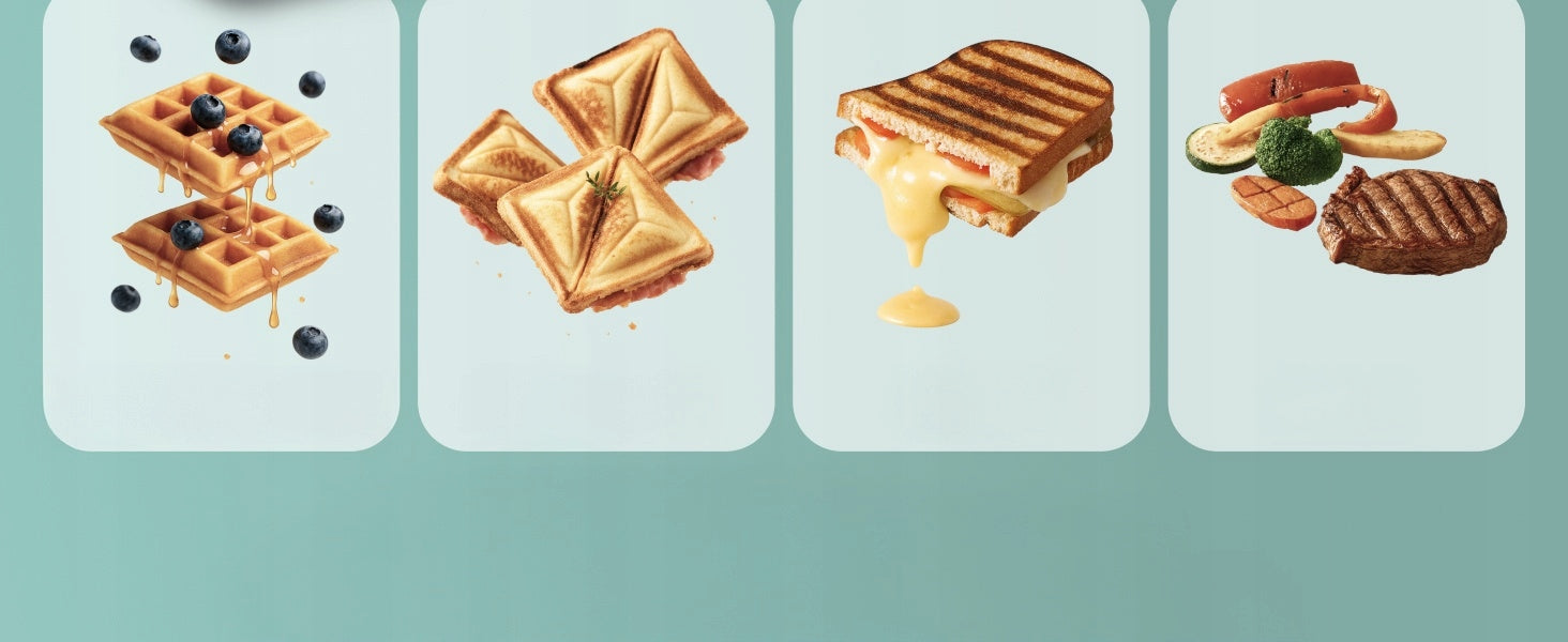 3in1 sandwich maker LEBENLANG electric toaster 750W panini waffle iron Sandwich shape triangle