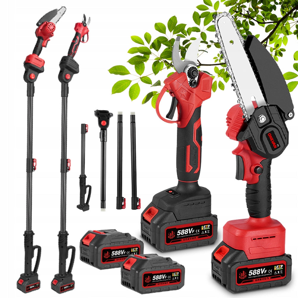 3in1Telescoping Pole Chainsaw High Scalable Electric Scissors Garden Tool