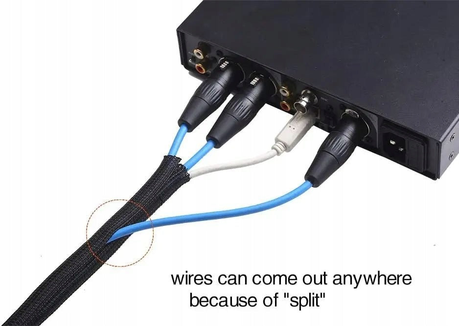 3m x 13mm Black Cable Sleeve, Wire Protector & Organizer, Cable Wrap Manufacturer code ZSYS