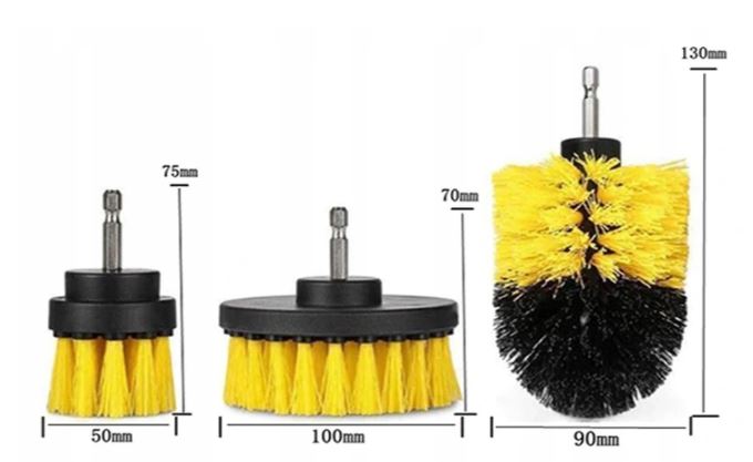 3pcs BRUSH NYLON BRUSHES FOR DRILL FOR CLEANING RUG RIMS EAN (GTIN) 5904094222230