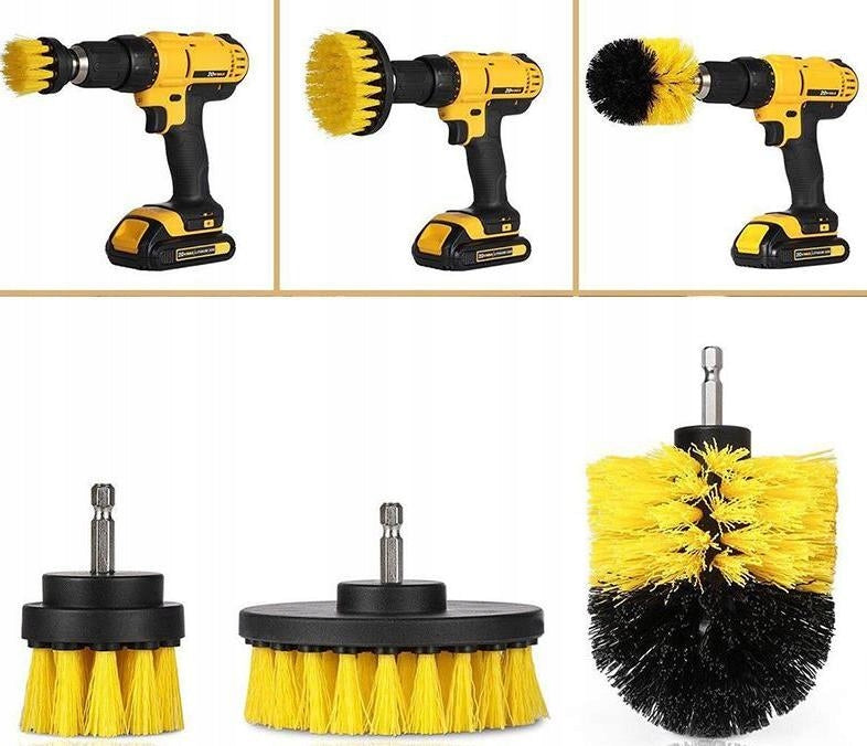3pcs BRUSH NYLON BRUSHES FOR DRILL FOR CLEANING RUG RIMS Purpose concrete