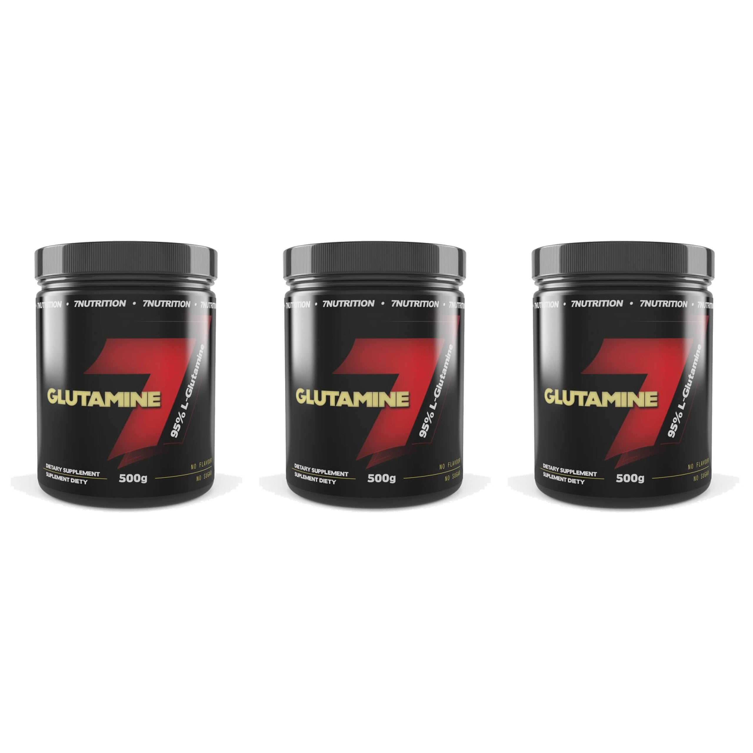 3x 7NUTRITION GLUTAMINE 500g PURE GLUTAMINE MUSCLE