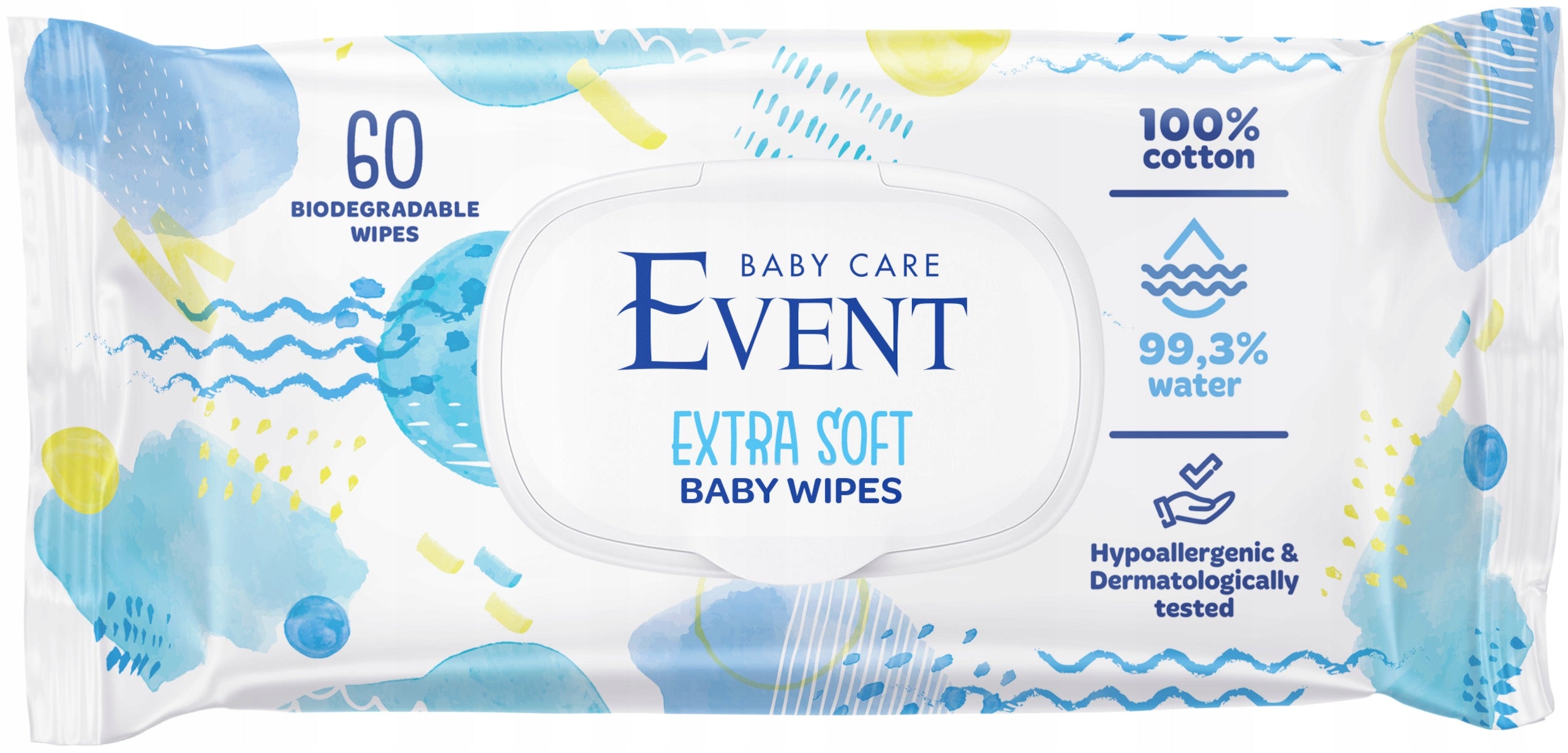 3x Baby Wipes EVENT BABY Extra Soft 60pcs with Clip Brand no brand