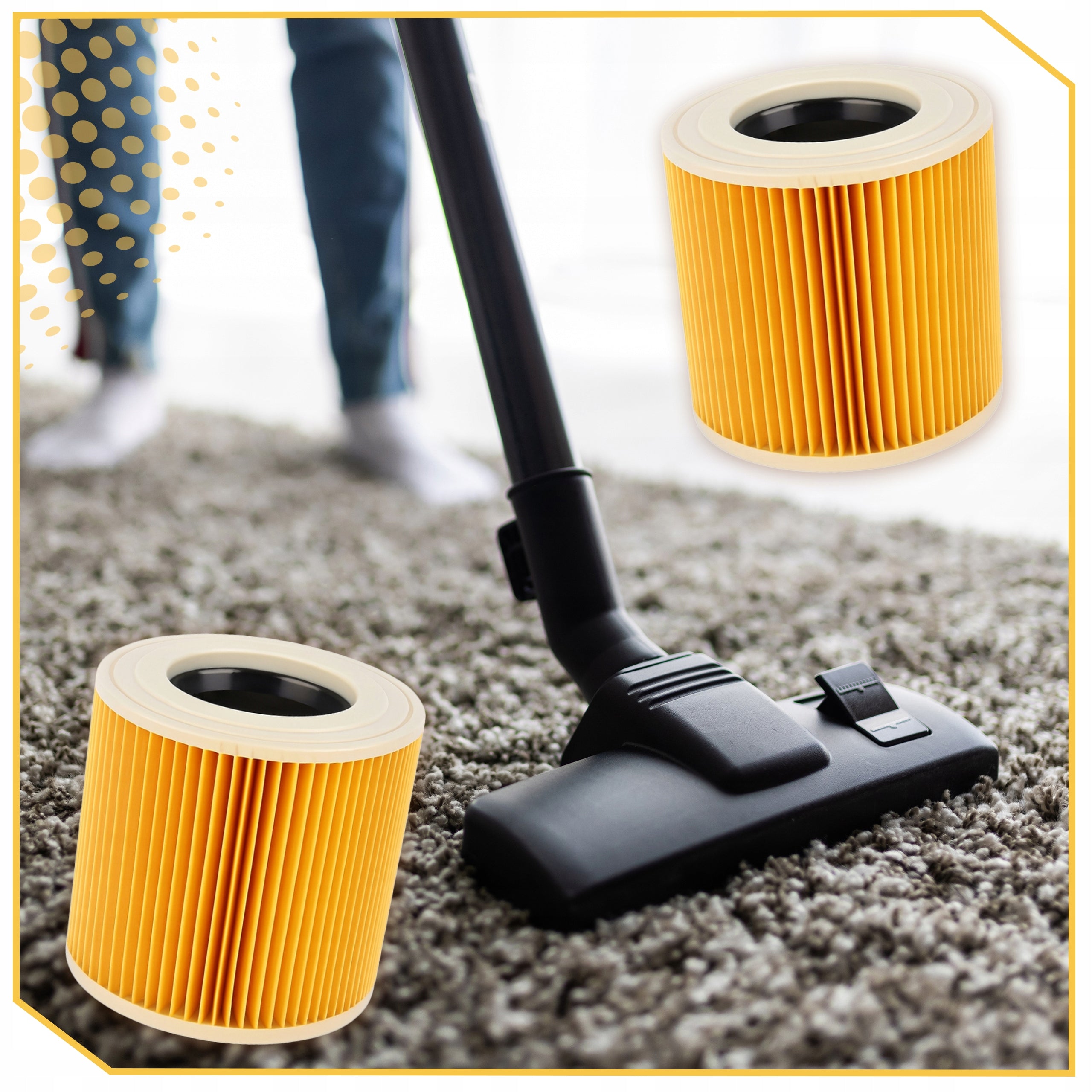 3x FILTER FOR KARCHER WD3 VACUUM CLEANER Filters 3 PCS WD 3 MV3 WD2 SE4001 KWD3 Manufacturer no brand