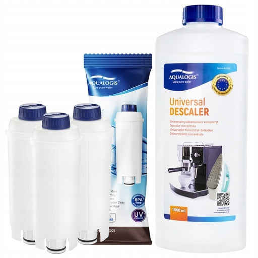 3x Filter for Delonghi AL-S002 + Universal Descaler 1L