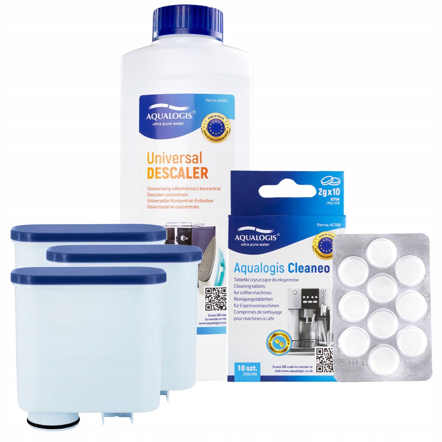 3x Filter for Saeco AL-Clean Express + Descaler 500ml + Tablets