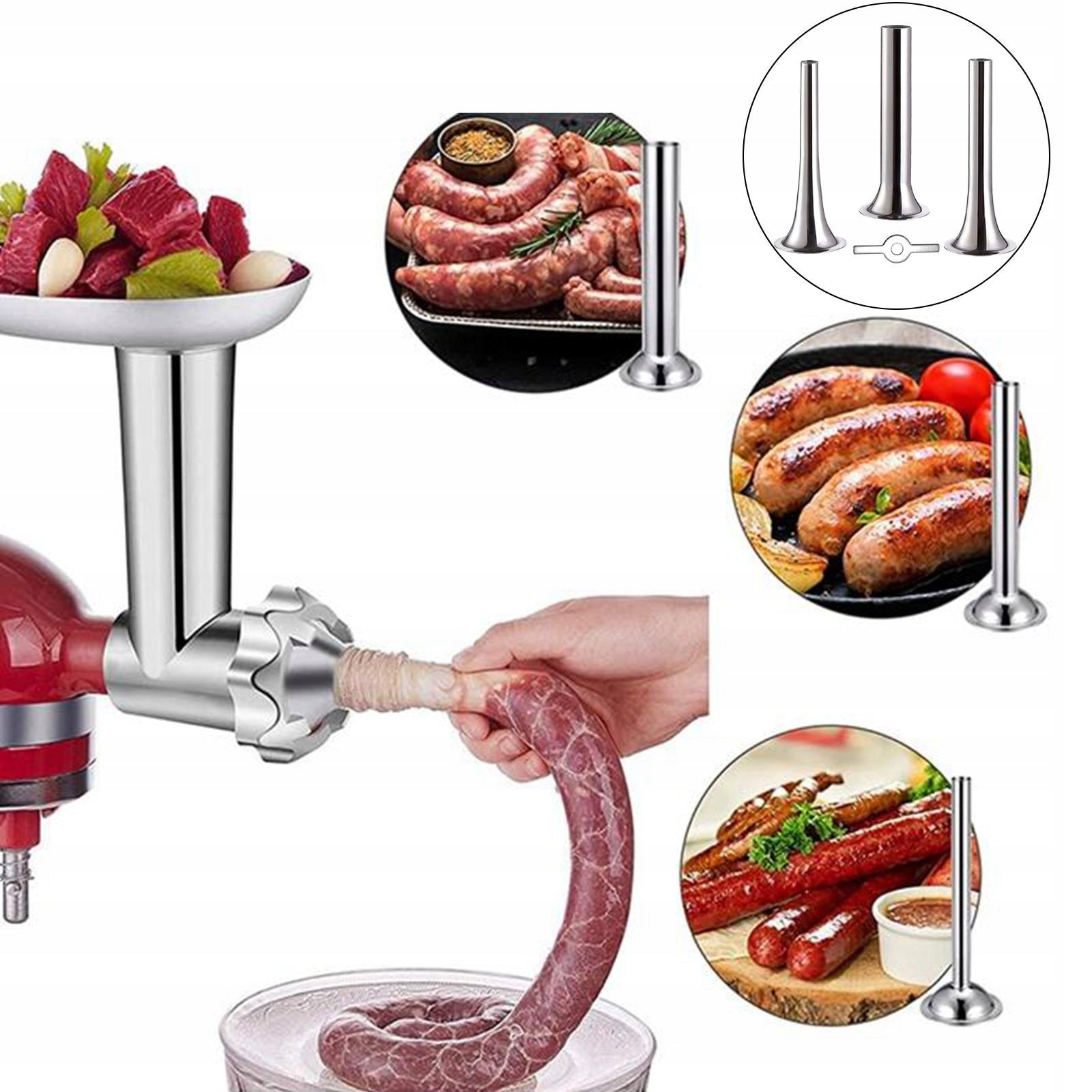 3x Funnels Attachment Homemade Sausage Stuffer Funnels Sausage Stuffer for Brand no brand