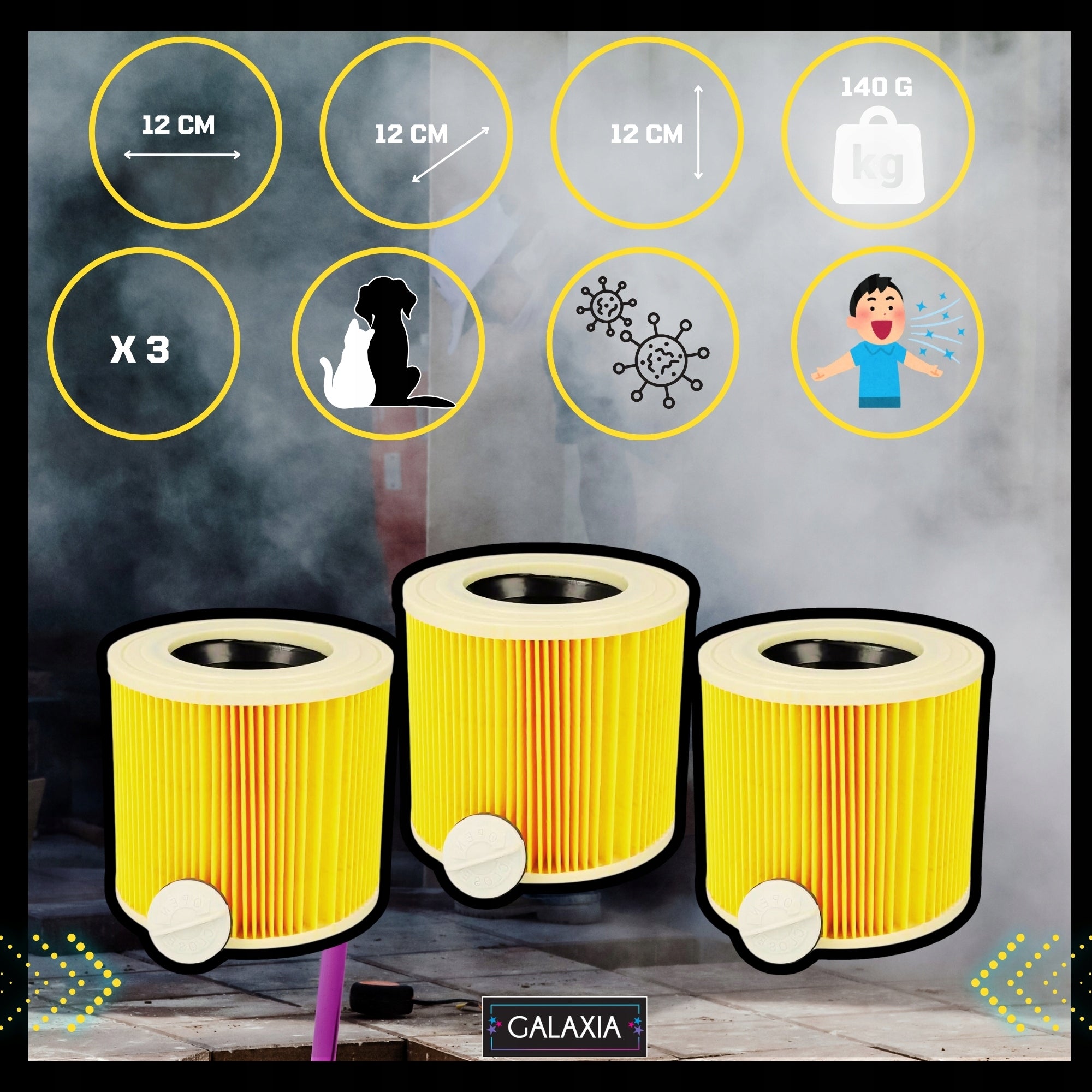 3x KARCHER WD3 VACUUM CLEANER FILTER Filters 3 PCS WD 3 MV3 WD2 SE4001 KWD3 Packaging status original