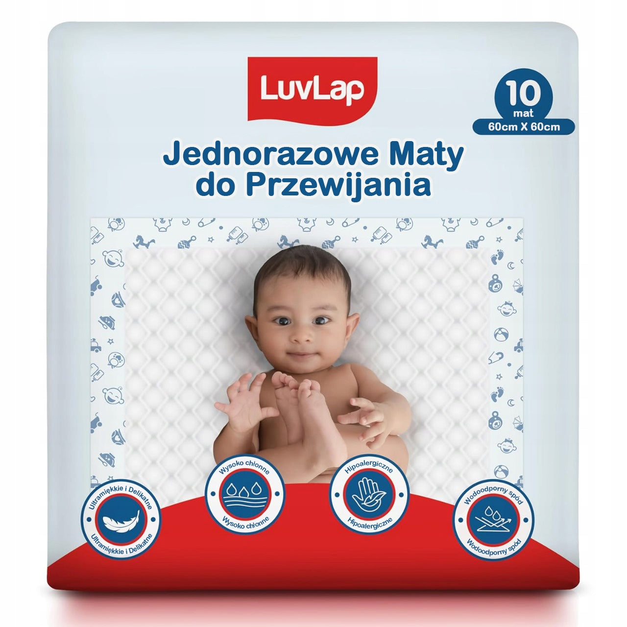 3x LuvLap Disposable Changing Pads for Children 60x60 Manufacturer of a medical device KareIn