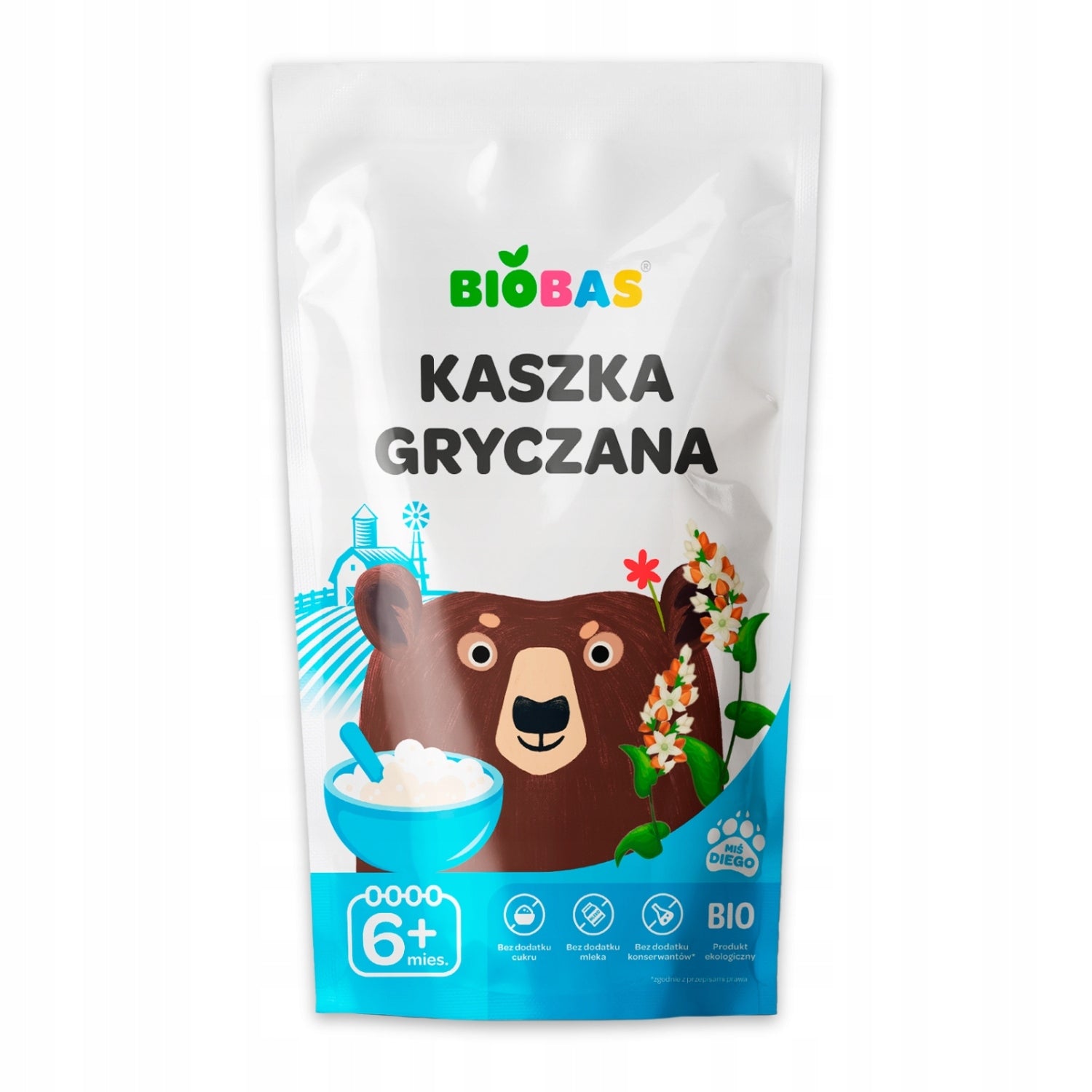3x Organic Buckwheat Porridge BIO Dairy Free For Children 200g / BioBas Brand BioBas